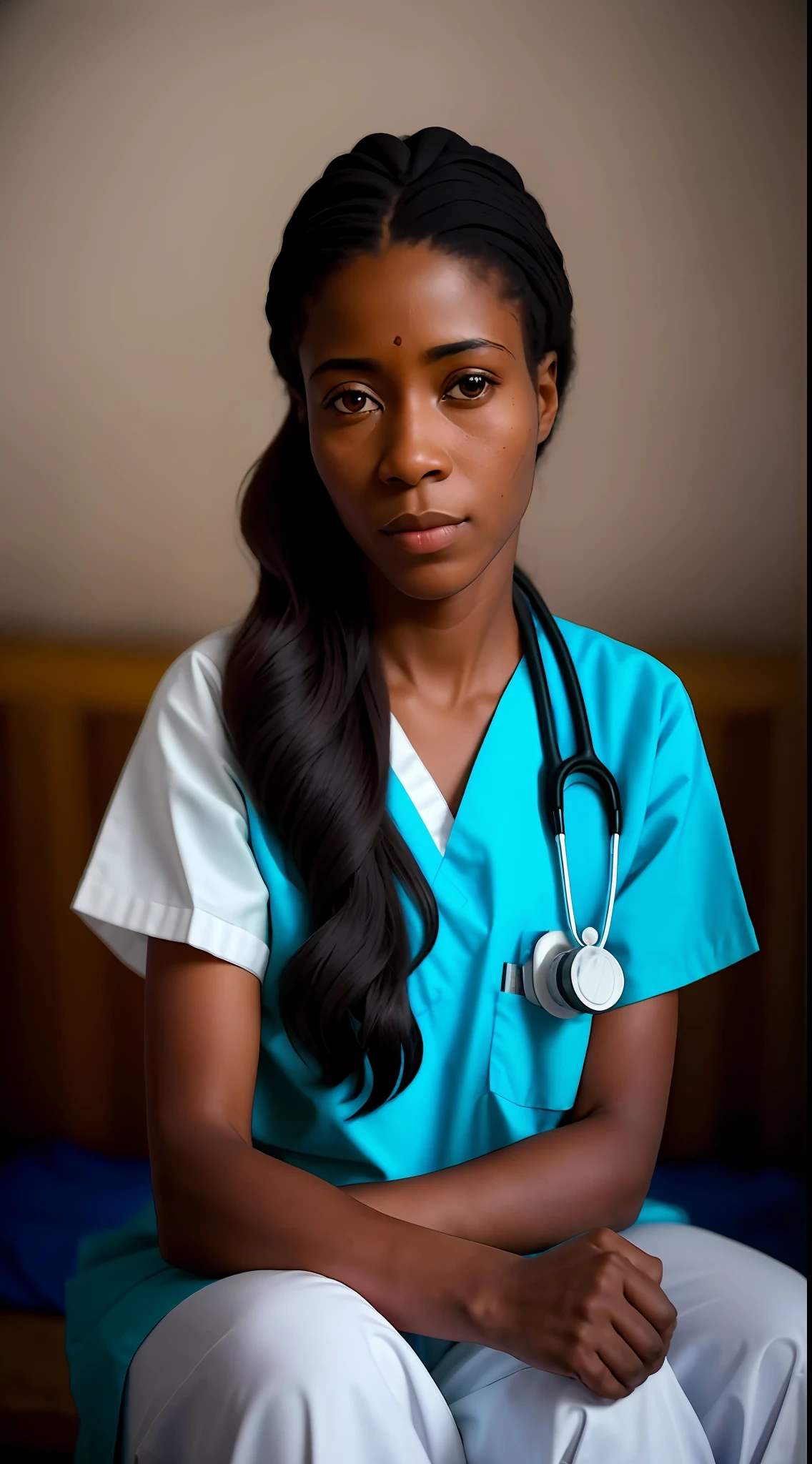 Foto RAW, uma foto retrato de Elena, (jovem medica apaixonada pelas comunidades isoladas no Congo) (, pele clara altamente detalhada: 1.2), 8k uhd, dslr, gentle illumination, alta qualidade, movie grain, Fujifilm XT3