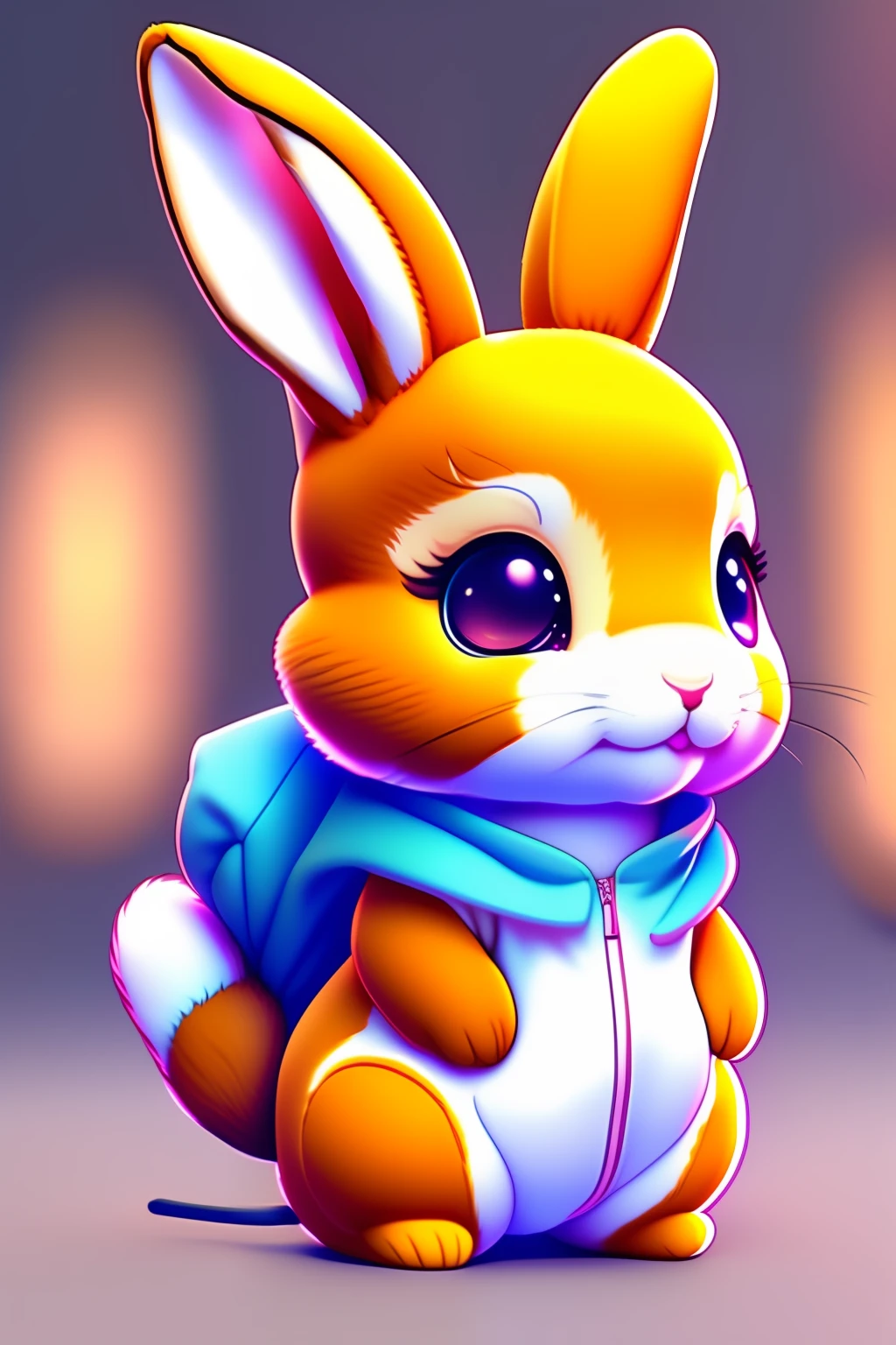 Cute and adorable cartoon anthropomorphic rabbit in delivery suit an anime nendoroid , fantasy, ears, dreamlike, surrealism, super cute, trending on artstation, furry, fur