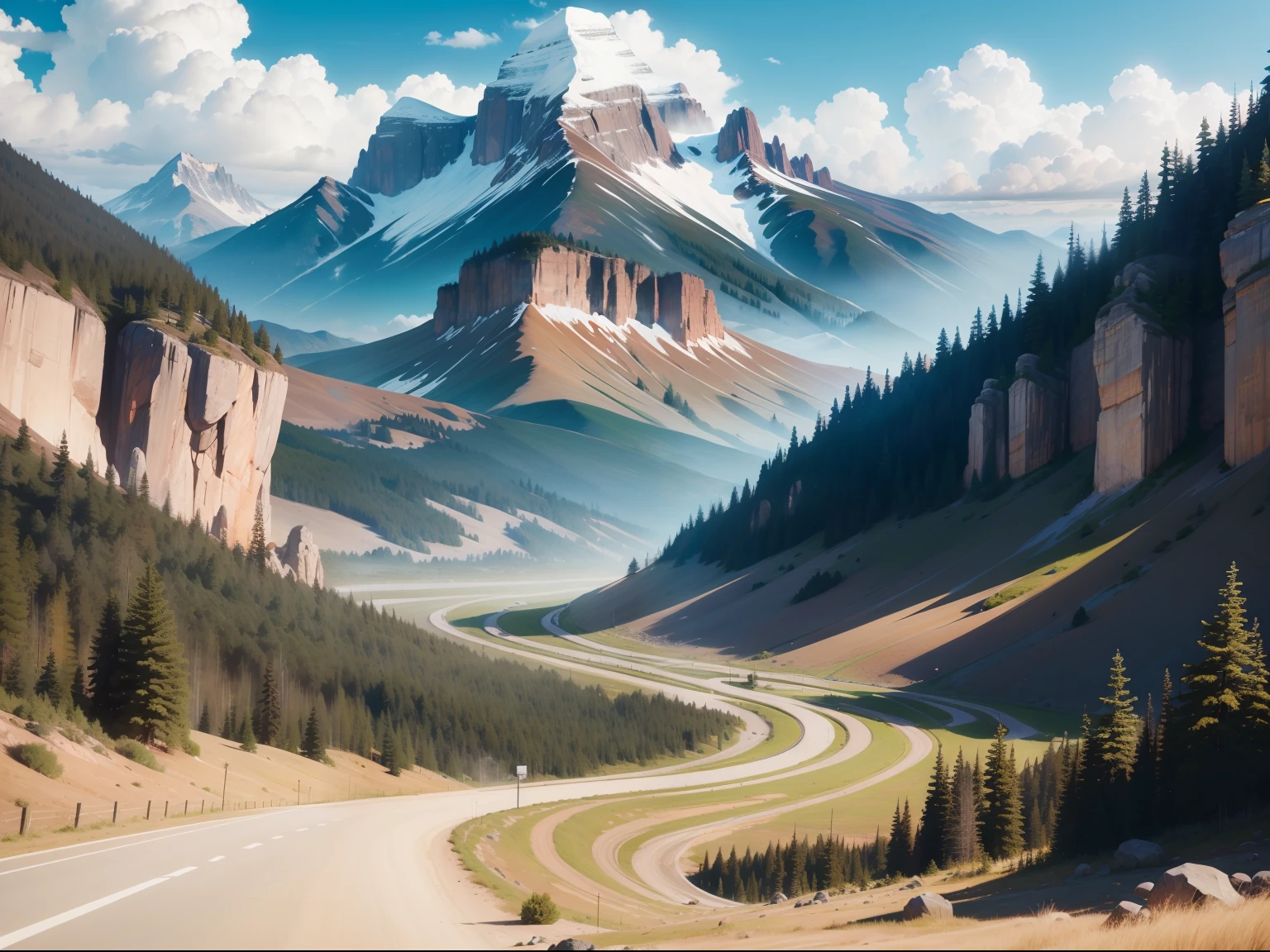 paisagem montanhas no por sol