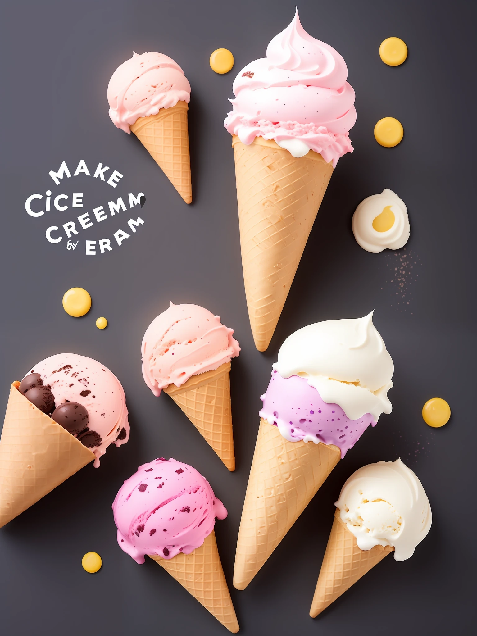 Make just an ice cream logo, with pink-colored cream and with an ice cream cone that has an Argentina flag sleeve cone.