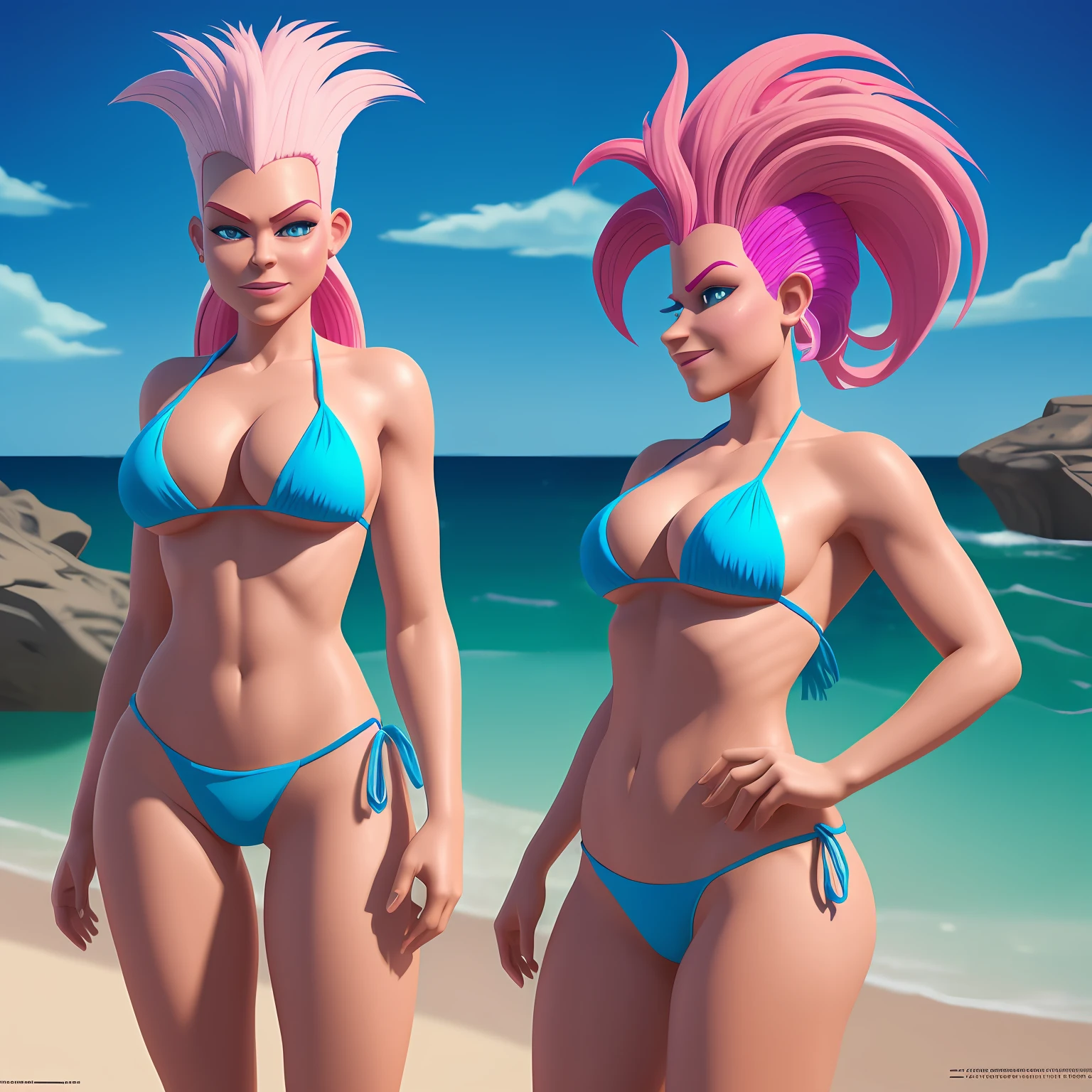 Troll doll, wearing a bikini, concept art, 4k