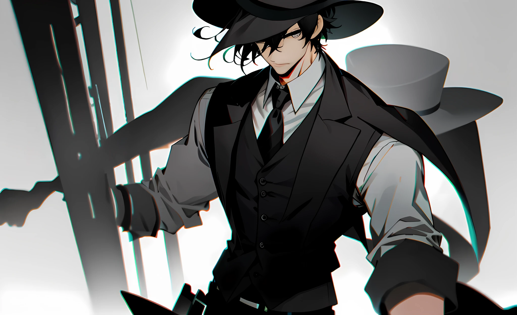 Hat,vest,Black color hair,male people,large tall