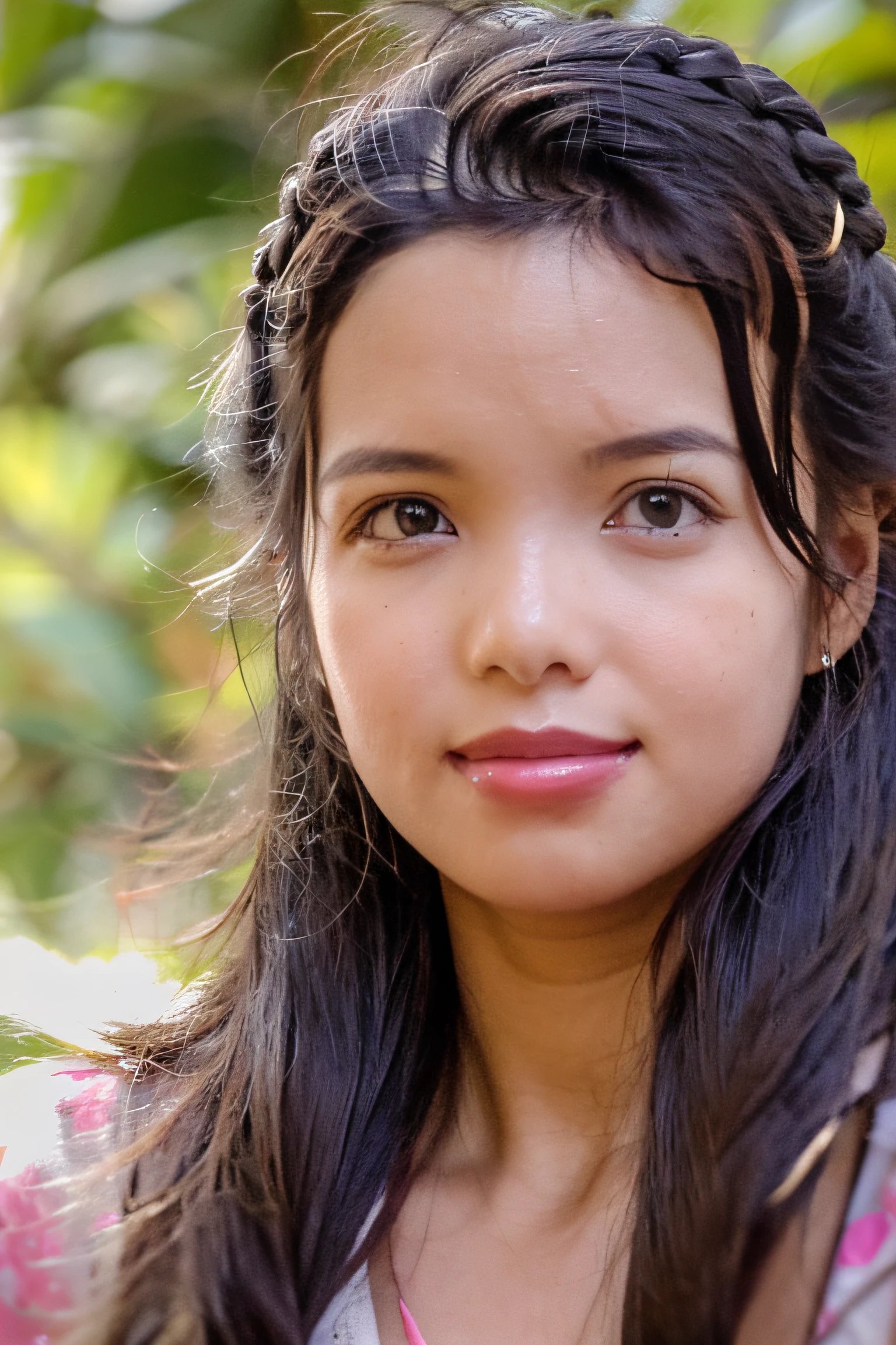 masterpiece, best quality, 1girl, long_hair, light smile, blunt bangs, looking at viewer, selfies, cowboy shot,(shot_hair:2),
(realistic:1.5), cinemagraph, sharp facial skin