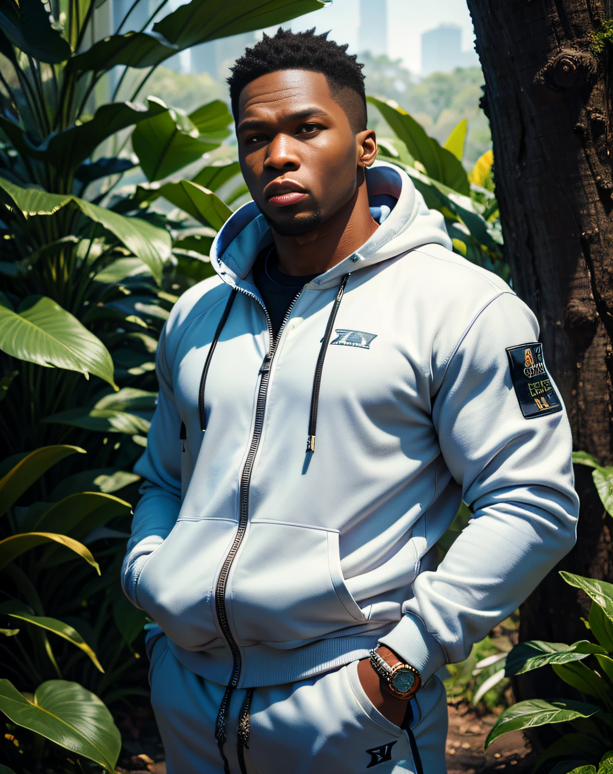 extremely detailed, amazing, fine detail, absurdres, highly detailed, 
man 50cent, wearing 80s sweatsuit ,
in savanna landscape,
(analog style, dreamlikeart, redshift style, mdjrny-v4 style:0.5), anatomical, hyper realistic lifelike texture dramatic lighting unrealengine trending on artstation cinestill 800 tungsten,
(Asian-Less-Toon:1.25), (50mm Sigma f/1.4 ZEISS lens, F1.4, 1/800s, ISO 100, photography:1.1)