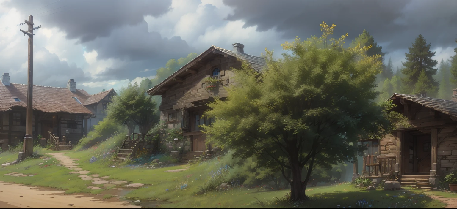 fantasy rustic house, extremely intricate details, high detailed, high quality, masterpiece