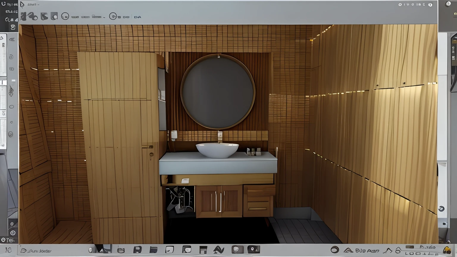 um close up de um banheiro com pia e espelho, vue 3d render, renderizar 3 d, 3 d finalrender, 3d final render, detailed 3d render, detailed 3d render, 3D rendering, 3D-rendering, Design 3D, Design 3D, high detail 3 d render, 3 drender, 3d final render
