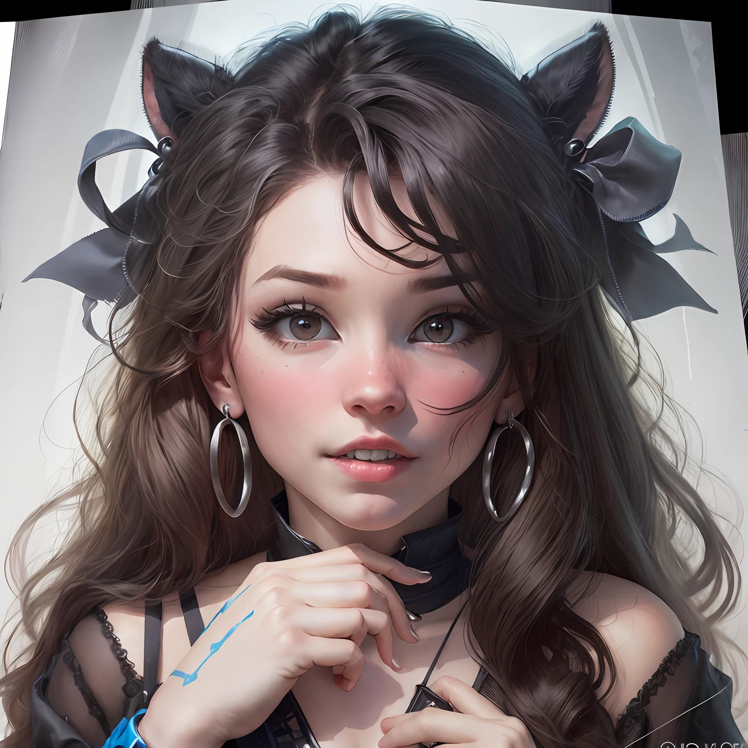 (mystery, suspense), (dark, dramatic), a woman wearing black, (silver earrings:1.2, long dangling earrings:1.2), (hidden danger, mystery, suspense), night setting, (eerie atmosphere, danger lurking), (tension, unease), (fear, apprehension), (unseen danger, terrifying prospect), (surprise, twist ending), (unexpected danger, sudden fear), (feeling of unease, misgivings)