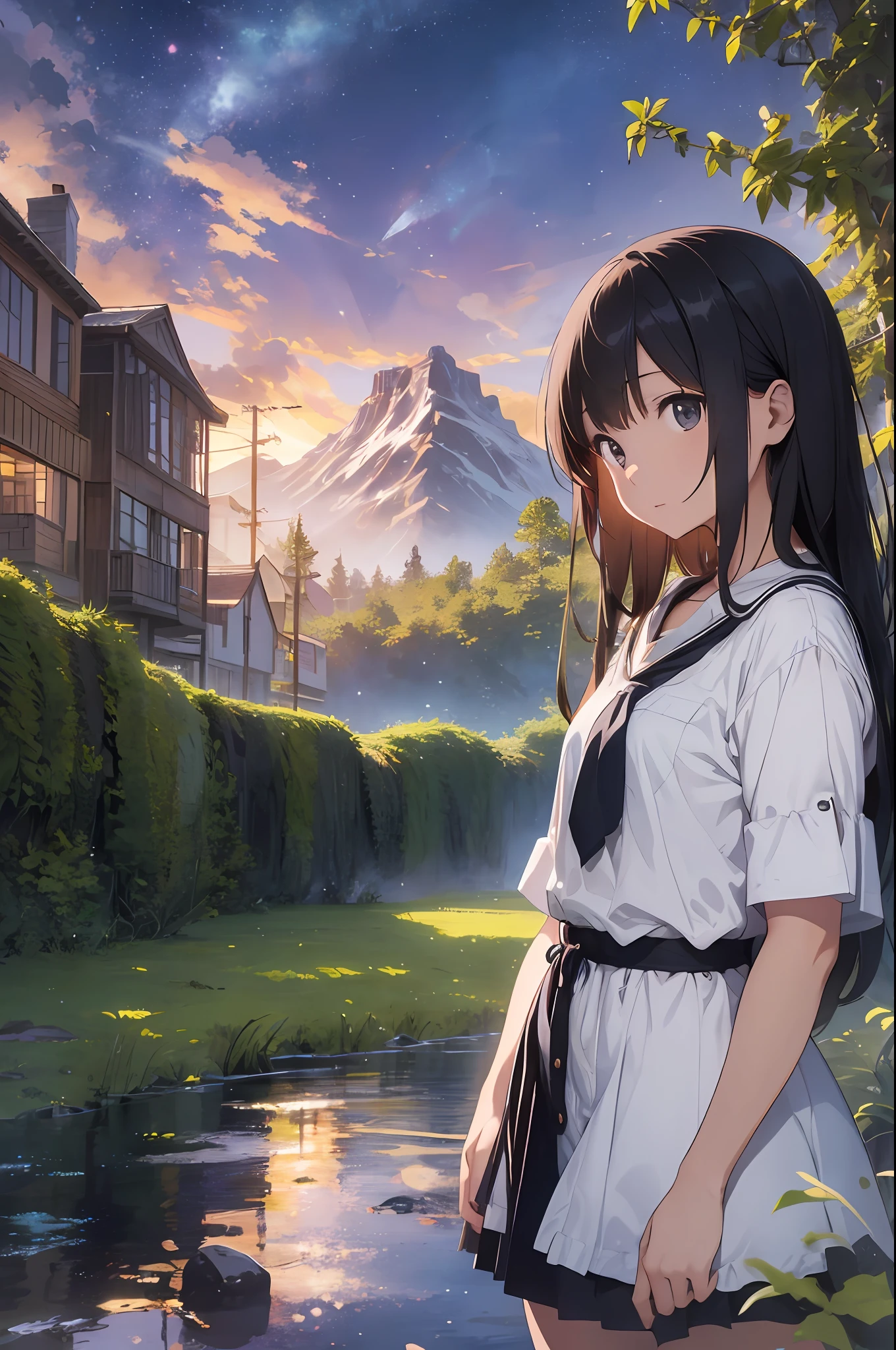 In the realm of image generation, we seek to create a scene of unparalleled beauty and fantasy. At the center of this image stands a girl of extraordinary beauty, a high school student from Japan, who finds herself in an otherworldly setting reminiscent of a Final Fantasy landscape. She stands facing us, her eyes filled with a mix of determination and curiosity. Her school uniform, a stark contrast to the ethereal surroundings, adds a touch of reality to this fantastical scene.
The background is a breathtaking panorama of towering mountains, lush forests, and shimmering bodies of water, all bathed in the soft glow of a setting sun. The colors are vibrant and the details are meticulously crafted, from the intricate patterns on the leaves to the subtle ripples on the water surface. The image quality is exceptional, with a level of clarity and depth that draws you into the scene.
The girl's depiction is realistic yet captivating. Her hair, caught in a gentle breeze, frames her face perfectly. The expression on her face is one of awe and wonder, as if she's seeing this magical world for the first time. The image is so lifelike, so immersive, that it feels as if you could step right into the frame and join her on this incredible journey.
This is not just an image; it's a story waiting to be told. It's a testament to the power of image generation, where the lines between reality and fantasy blur, and where a high school girl from Japan can stand at the heart of a world straight out of Final Fantasy.