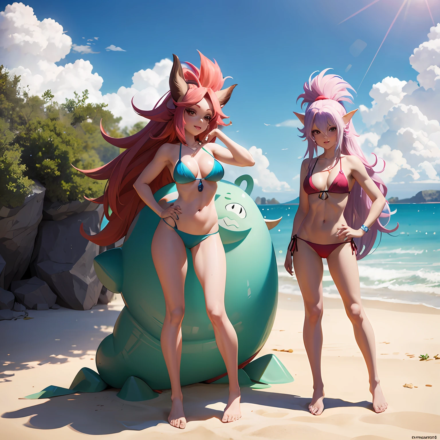 Troll doll, wearing a bikini, concept art, 4k