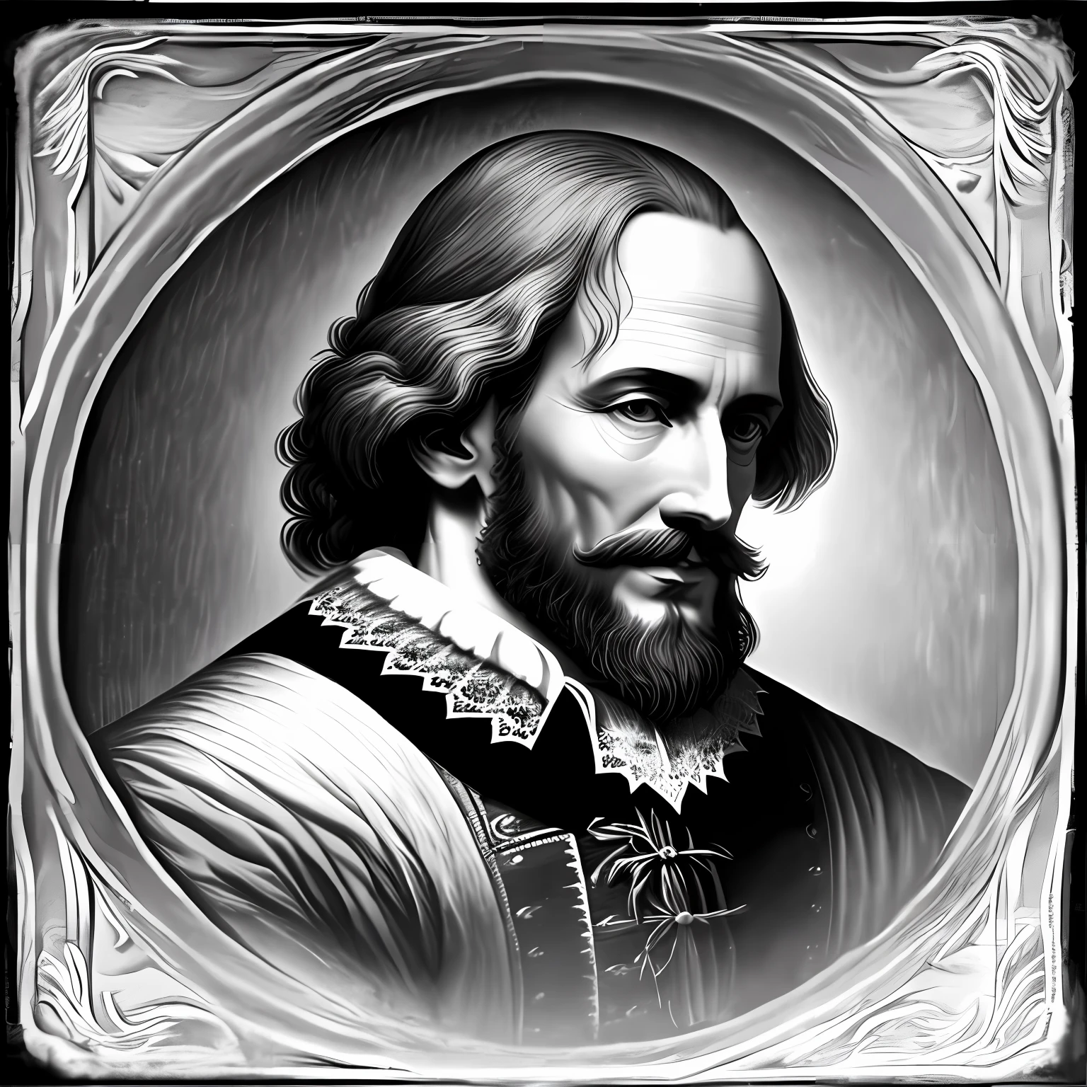 ultra realistic black white photo of William Shakespeare --auto