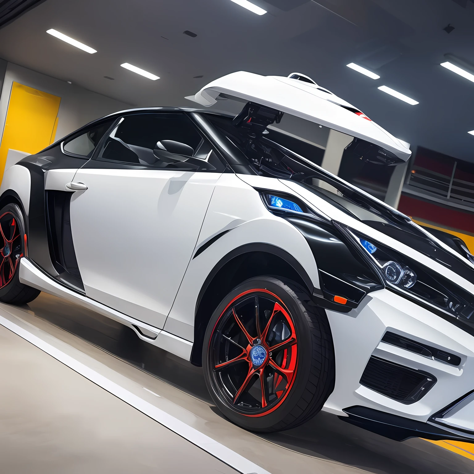 ((​masterpiece、top-quality)、1CAR Custom Robot、1人)、beatiful detailed eyes、Beautiful form、 --auto