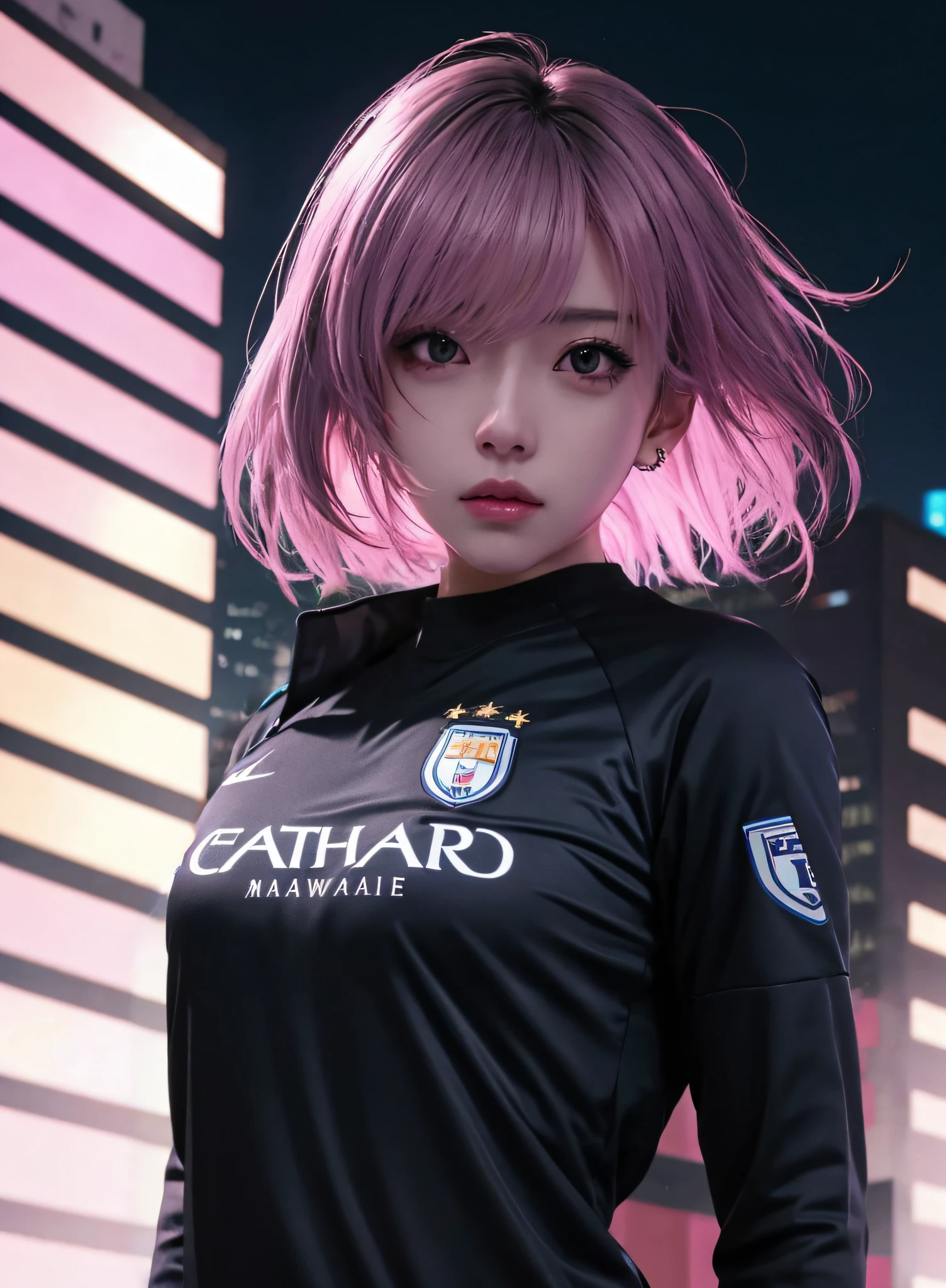 Wearing a professional version of Manchester City shirt