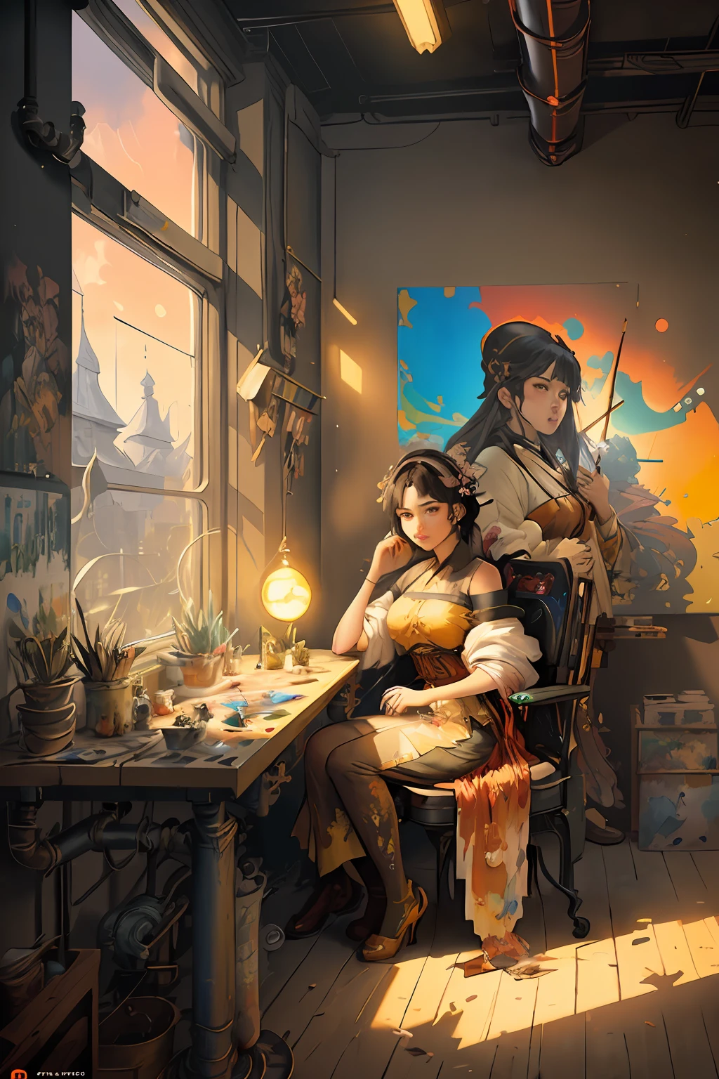 (Girlish Painting:1.3) of (Ultra detailed:1.3),(Cosy:1.3),best quality,masterpiece,highly detailed,ultra-detailed,1girl,[Emma Watson:Chou Tzu-yu:0.2],, unreal engin 5,octane render,(2D:1.2), limited palette flat color,, digital painting, artstation, concept art, smooth, sharp focus,art by ross tran and greg rutkowski and alphonse Mucha and Bak Karol,, (oil painting:1.16),(acrylic paint:1.16),(colorful:1.5), (watercolor:1.16),, by (nvinkpunk:1.0),(kuvshinov:1.0),(dreamlikeart:1.0),(samdoesart:1.0),(modelshoot style:1.0),(by Artist Koho Shoda:1.3),(by Artist Mike Mignola:1.3),(by Artist Joop Polder:1.3),(Classicism Art:1.3),(Industrial Art:1.3),(Solarpunk Art:1.3)