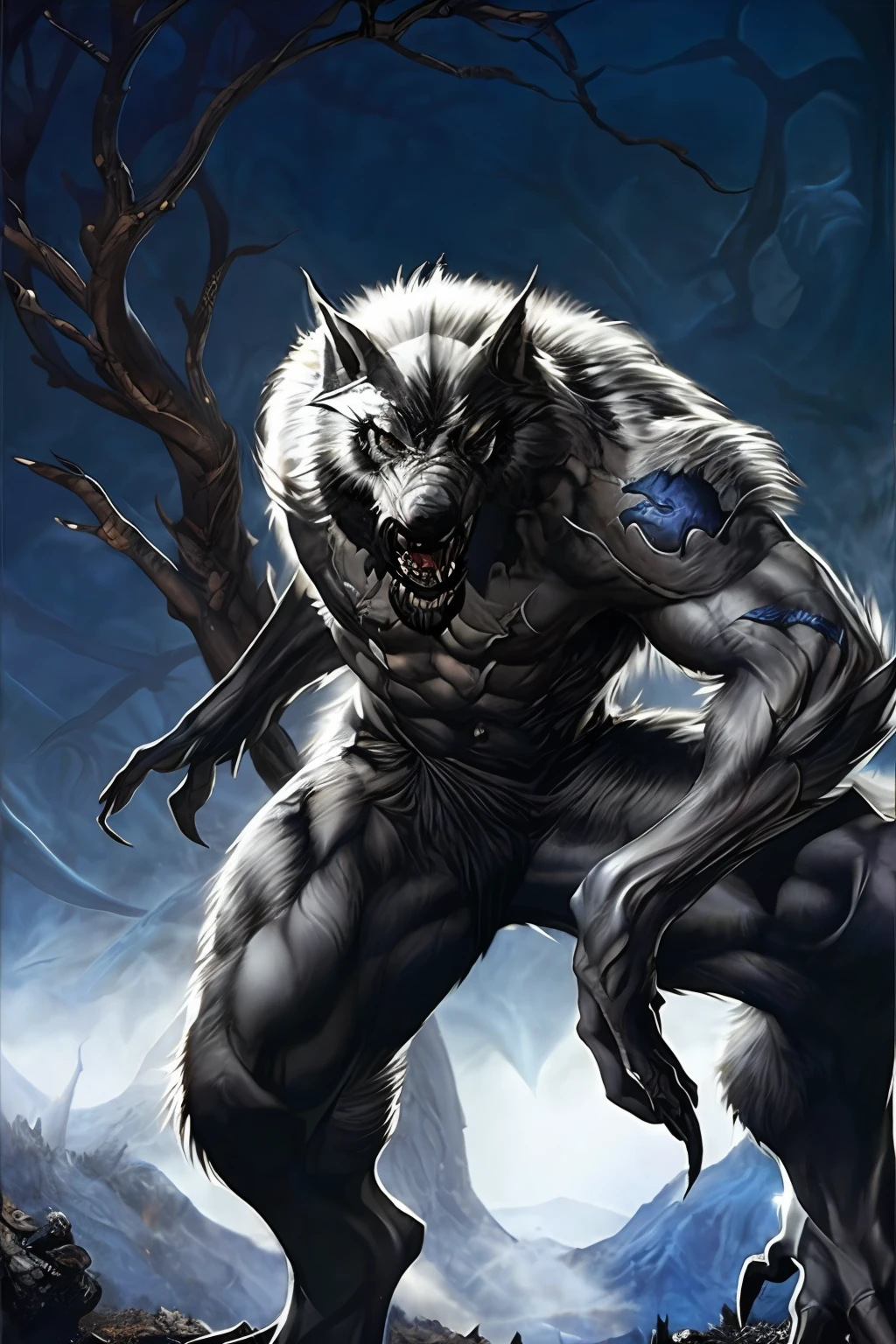 white werewolf by Lucas Graciano, full body, closeup, digital art, steve argyle, peter Mohrbacher, Davi Blight