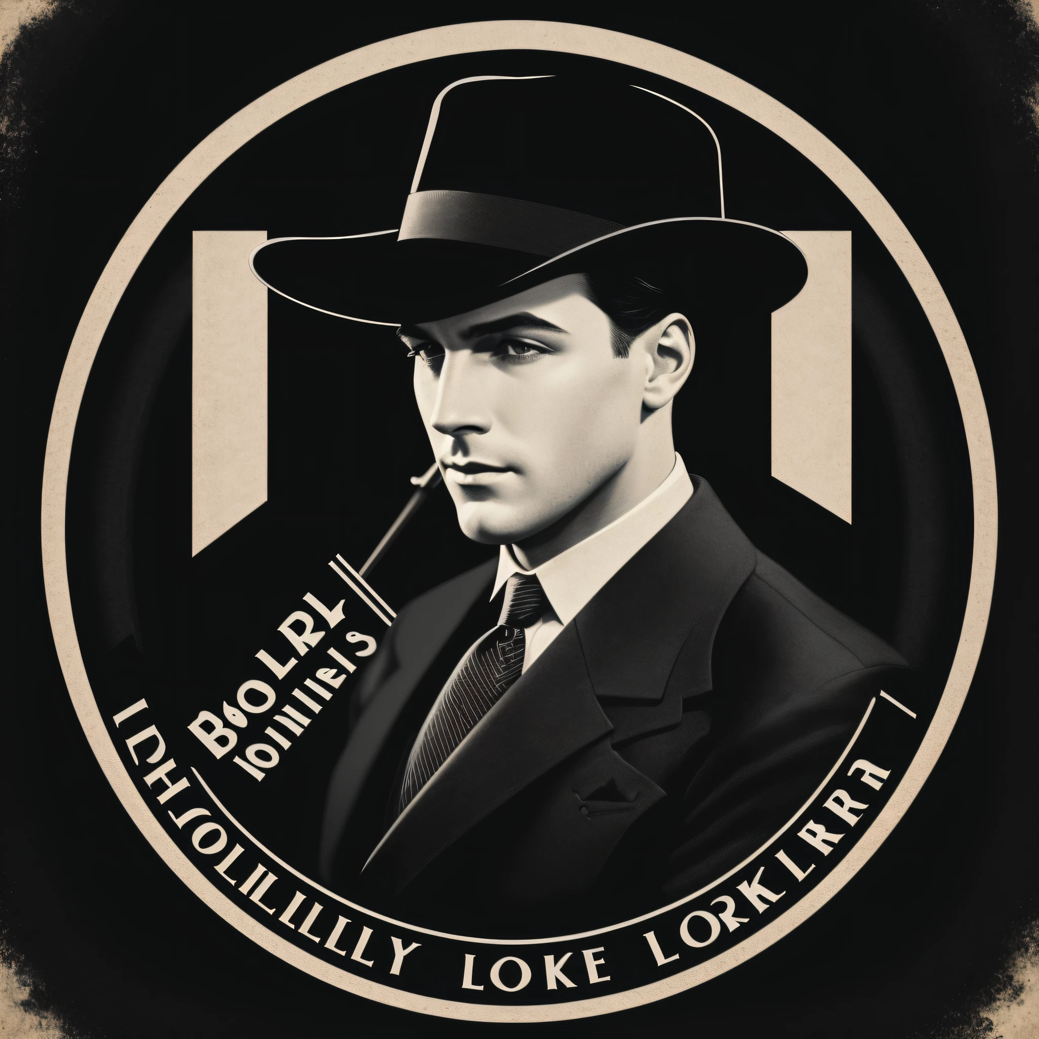 All black logo with a 1920s Hollywood style writing, jazz, text: "Borkley Lorke" --auto --s2