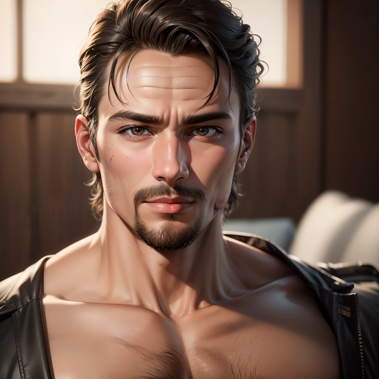 RAW photo, a (potrait:1.2) of a very handsome man, (high detailed skin:1.2), 8k uhd, dslr, soft lighting, high quality, film grain, Fujifilm XT3