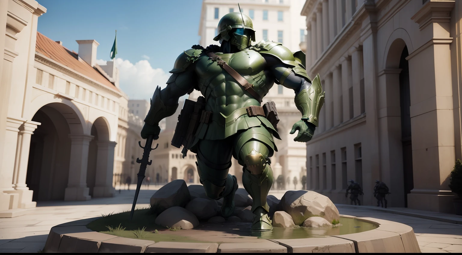 Statue of the Spartan soldier, imagem realista, 8k
