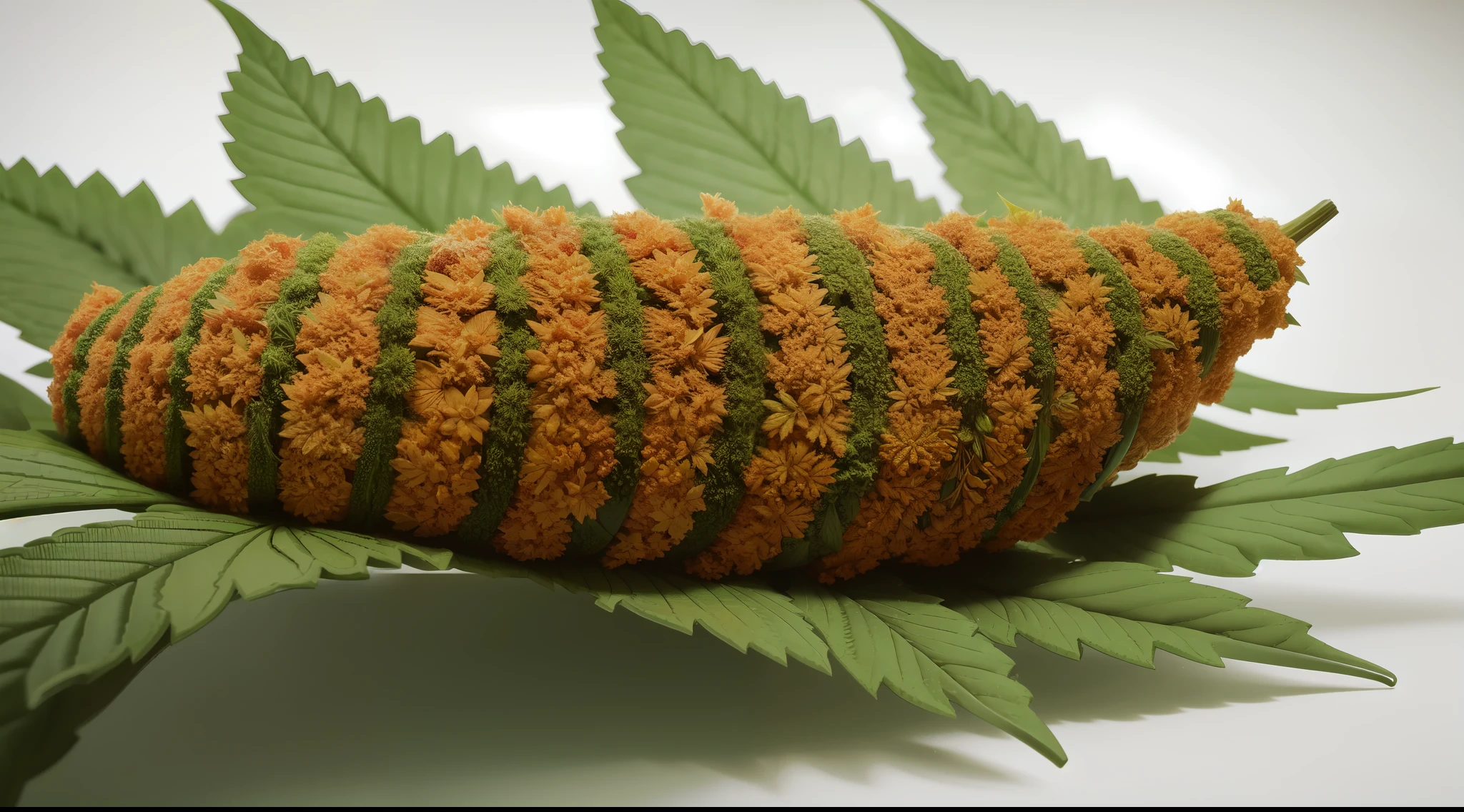 hyper realistic, ultra detailed colorful marijuana leaf