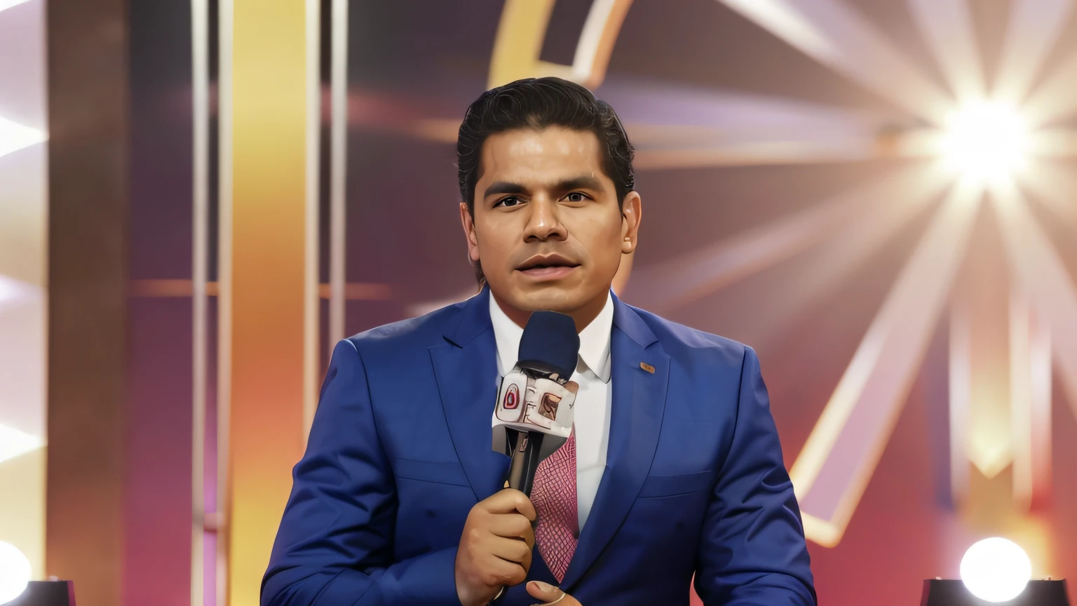 Imagem de um homem de terno e gravata segurando um microfone, Eloy Morales, Carlos Ortega Elizalde, Salustiano Garcia Cruz, news footage, news broadcast, juan diaz canales, victor maristane, TV News, andres rios, Arauto Ortega, high quality news footage, Esteban Maroto, luiz escanuela, Tiago Zapata, 4k