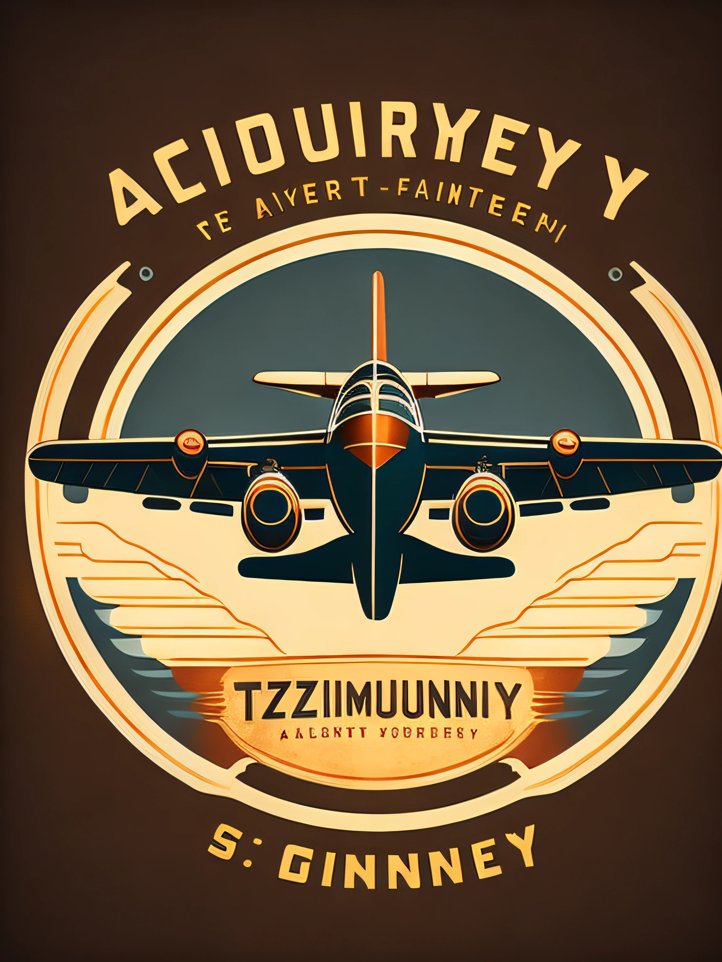 logotipo de un avion , T-shirt design, rzminjourney, arte vectorial, Flight simulator icon with vintage propeller plane, centro de entrenamiento de vuelo de la academia de vuelo