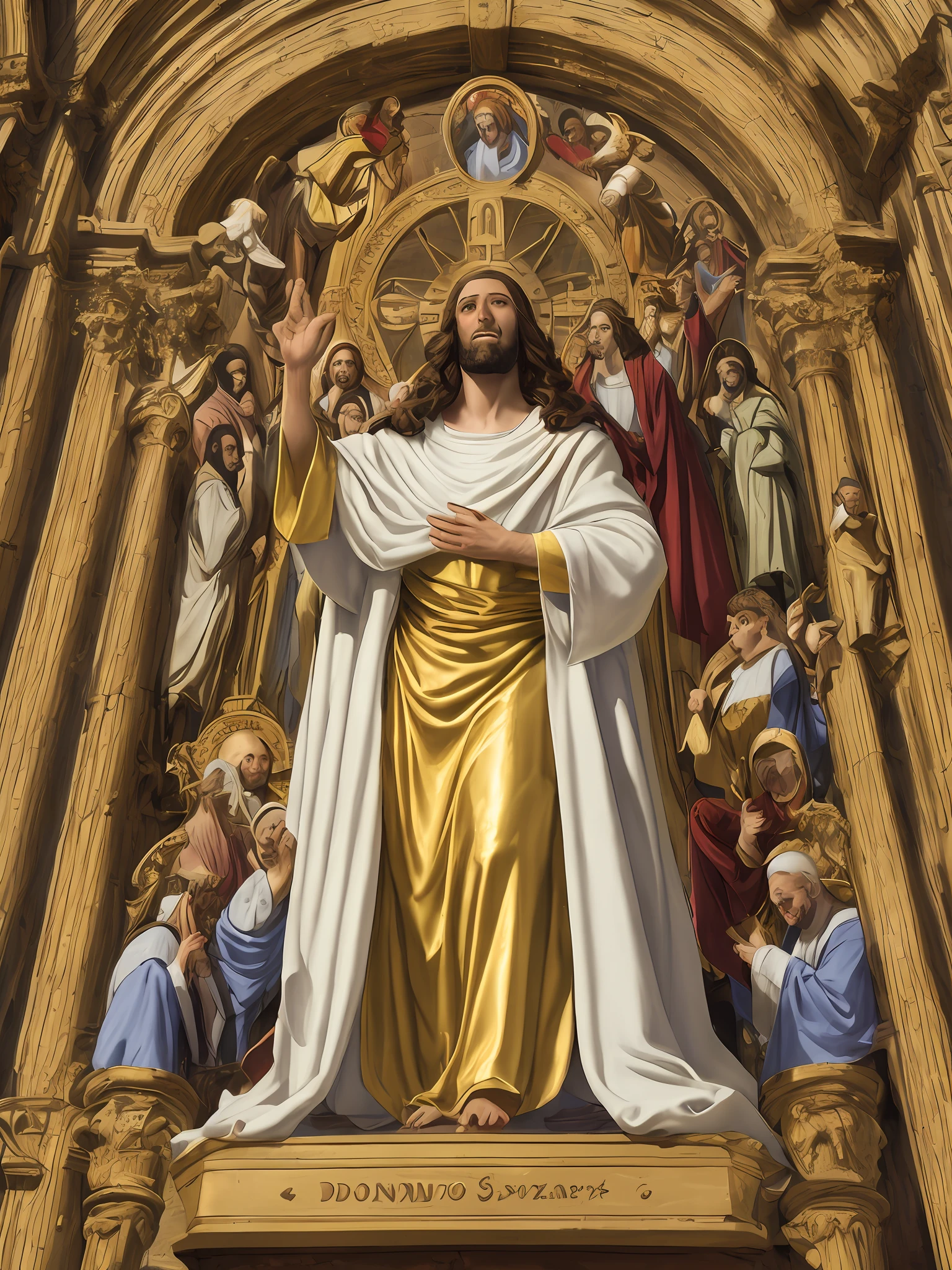 Ostensorio magnifico ,dourado reluzente com Jesus eucaristico, ostensorio imponente poderoso ,belo formoso qualidade 8 k