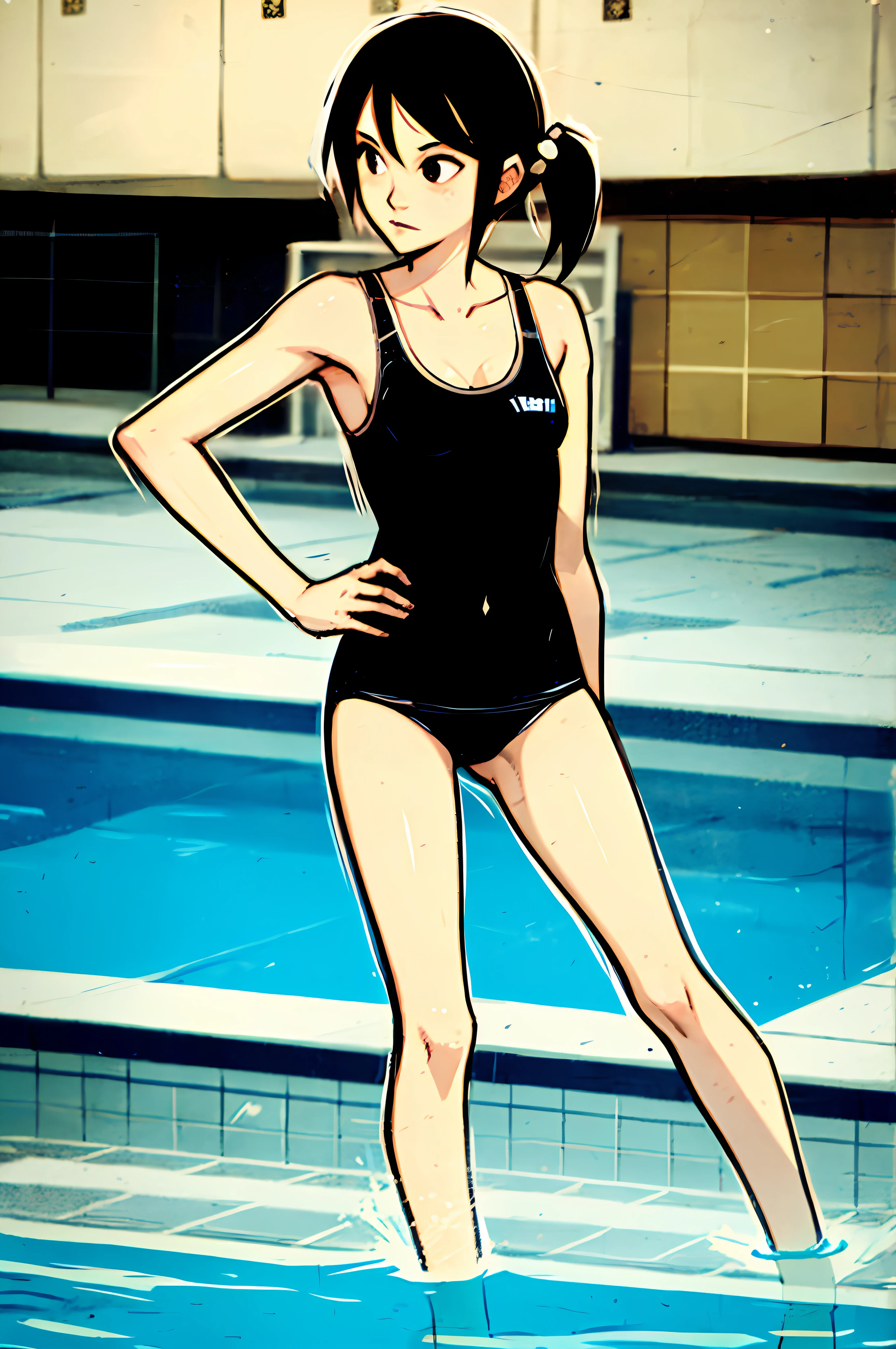 a pro swimmer at the swimming pool