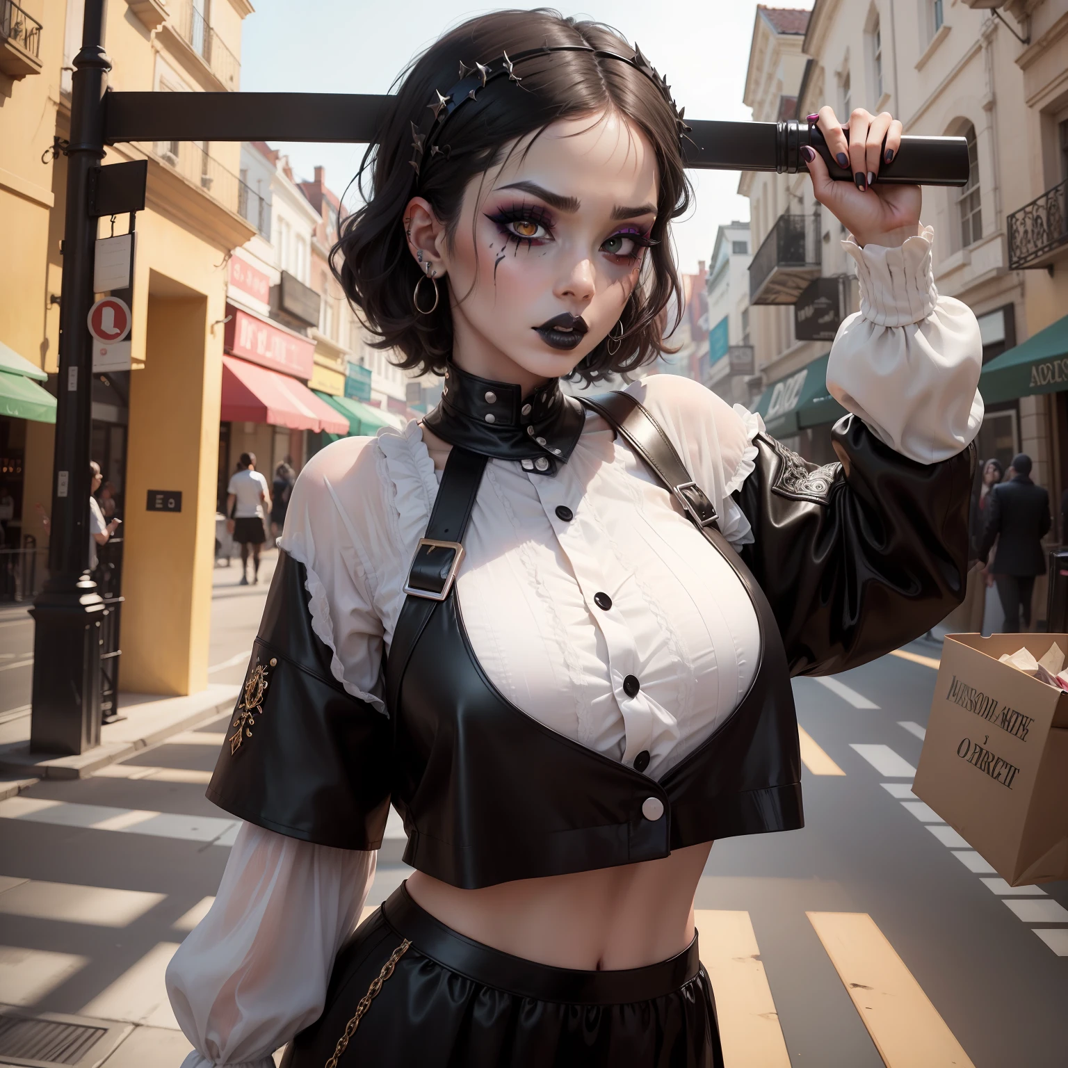 Face expression would be, goth makeup