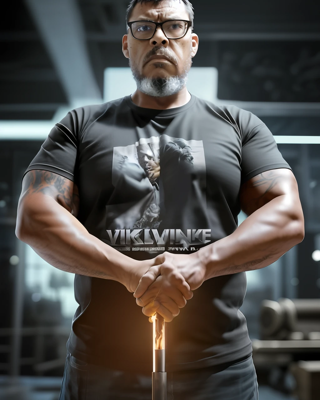 guttonerdjul23, Viking brutal steelworker, hammer in hand, body chrome clothing,, hand of fires, evil pumped, Long beard realistic dark render, optical smooth gritty aesthetic look, symmetric rich, 3D Unreal Engine 5 depth, detail face masked, grim, elegant, DUELING FOES, minimalistic, unique vibrant, photo finishing, Punch, Telekinesis rough comic signature look, glowing, SUPER POWERS, engraving, intense, global illumination, volume lighting, sharp focus, by Phil Koch, far distance, cast glass, meteor shower, prismatic sunrise, , trending on artstation, sharp focus, studio photo, intricate details, highly detailed, by greg rutkowski