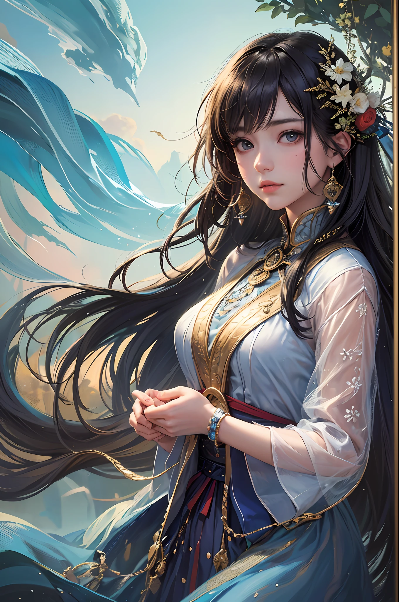 In the art of image generation, we aim to craft a narrative that transcends the ordinary. The protagonist of this narrative is a Japanese high school girl of incomparable beauty, standing front and center in a landscape that echoes the fantastical realms of Final Fantasy.

She stands boldly, her gaze meeting ours, embodying a blend of youthful innocence and a burgeoning sense of adventure. Her traditional school uniform is a striking juxtaposition against the surreal backdrop, grounding the scene in a familiar reality amidst the fantastical.

The backdrop is a spectacle of nature's grandeur, with majestic mountains, verdant forests, and sparkling bodies of water under the soft hues of a twilight sky. The colors are rich and the details are painstakingly rendered, from the delicate textures of the foliage to the gentle undulations of the water. The image quality is impeccable, offering a clarity and depth that invites the viewer into the scene.

The girl's portrayal is both realistic and enchanting. Her hair, tousled by a soft breeze, frames her expressive face. Her eyes, wide with awe and wonder, reflect the magic of the world around her. The image is so vivid, so engaging, that it feels as if you could reach out and touch the scene, join her in this extraordinary journey.

This is not merely an image; it's a visual narrative. It's a testament to the power of image generation, where reality and fantasy intertwine, and where a Japanese high school girl can be the heroine of a world reminiscent of Final Fantasy.