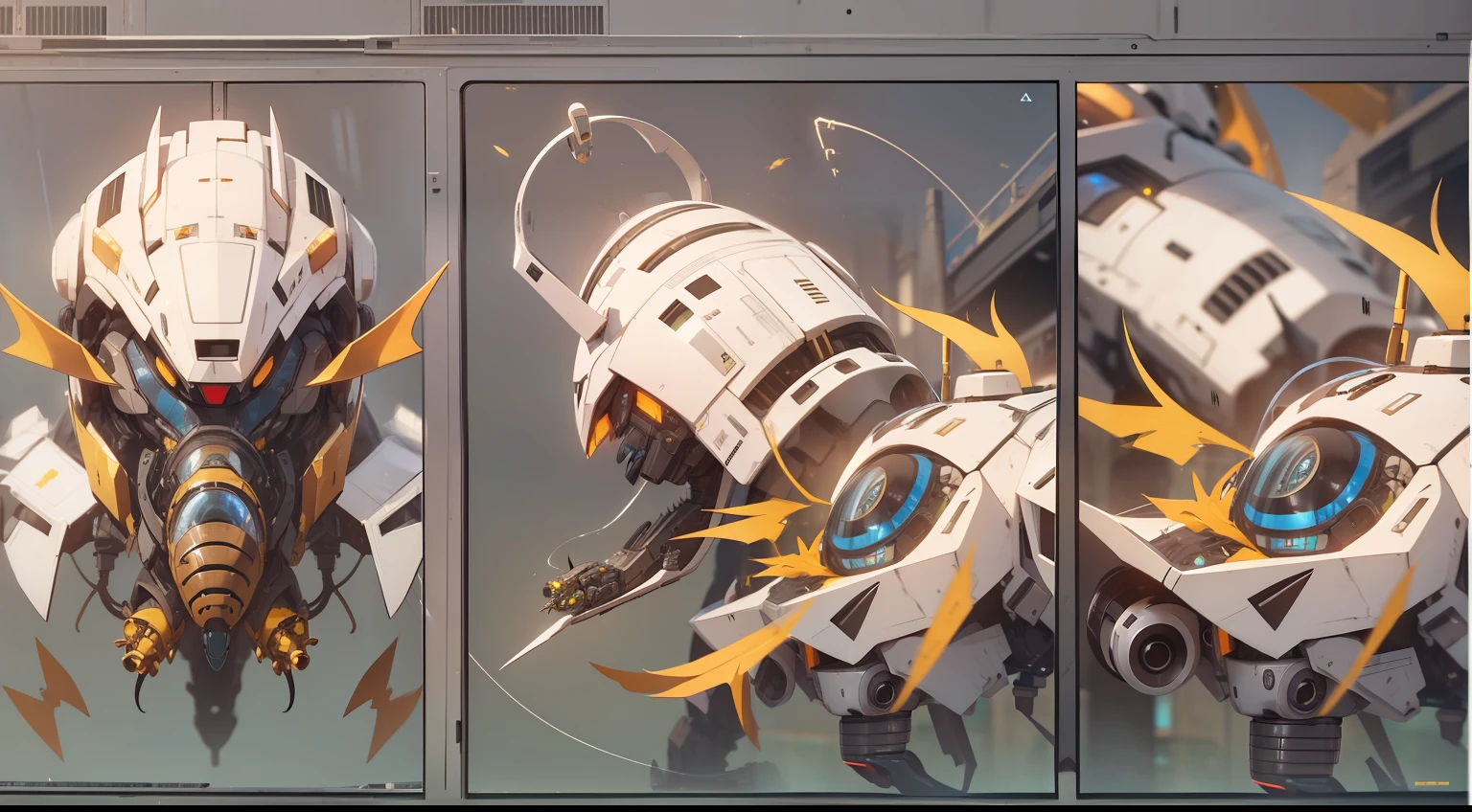 A close up of a large robot with a futuristic design on it - SeaArt AI