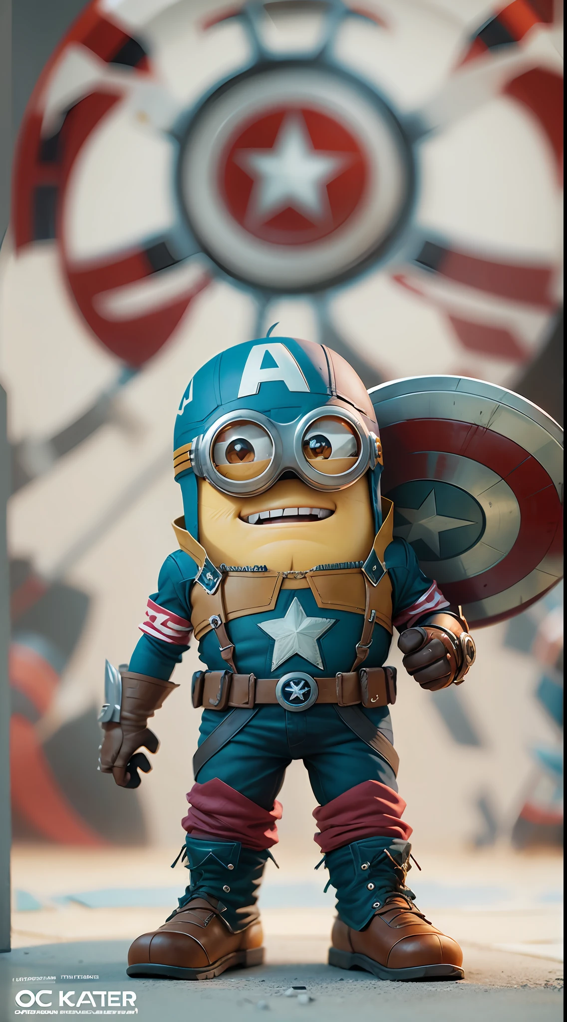 minion captain america, octane render, unreal engine, highly detailed, intricate
