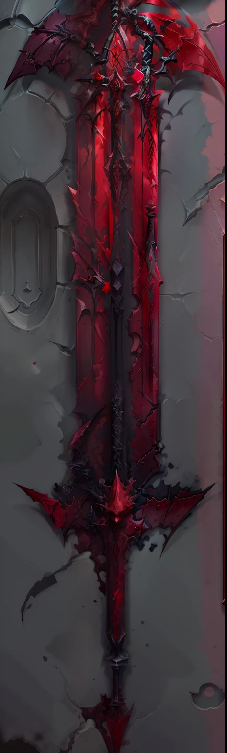 espada feita de sangue, completamente vermelha, vermelho, liquido, pingando sangue
