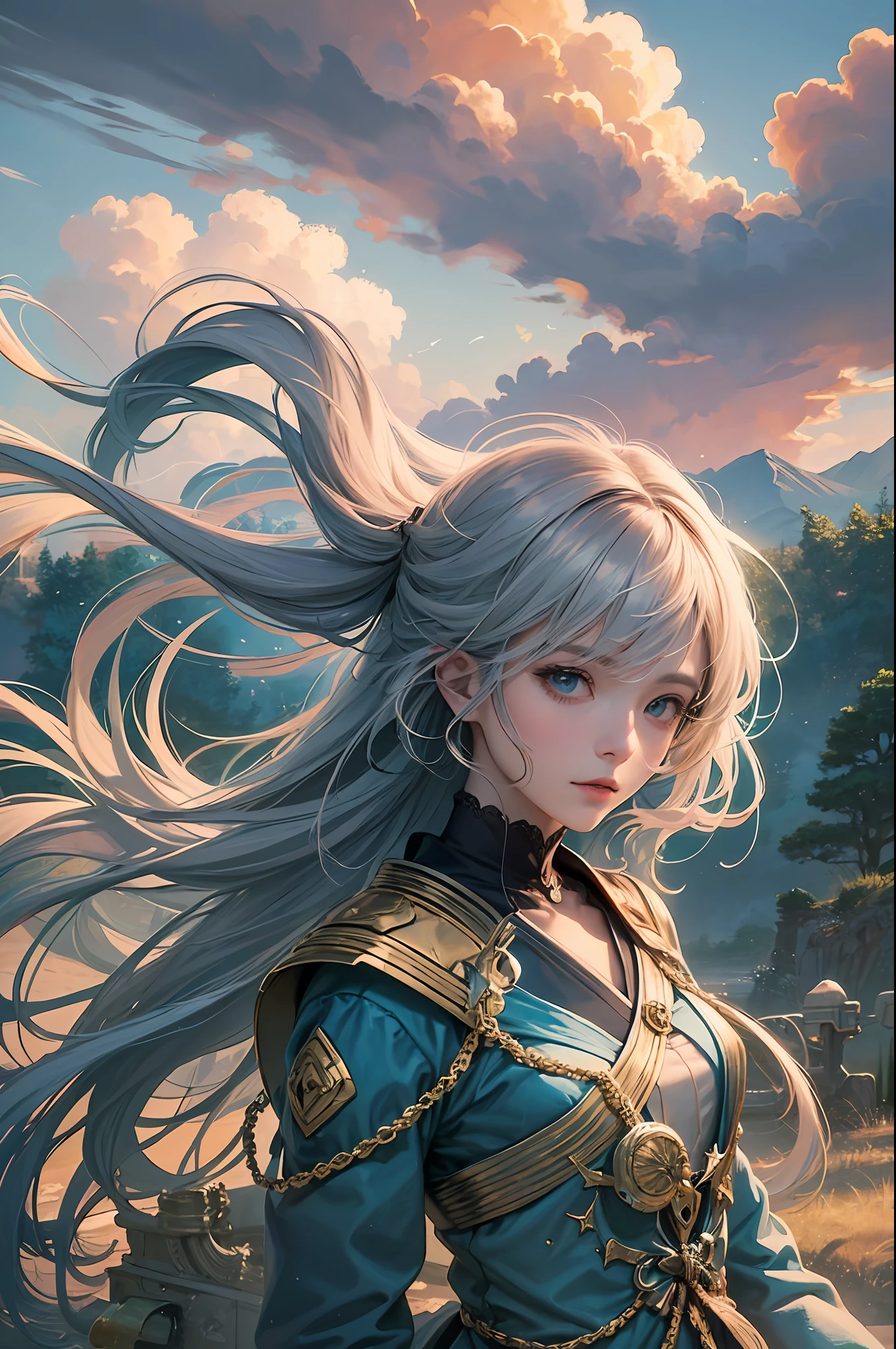 In the art of image generation, we aim to craft a narrative that transcends the ordinary. The protagonist of this narrative is a Japanese high school girl of incomparable beauty, standing front and center in a landscape that echoes the fantastical realms of Final Fantasy.

She stands boldly, her gaze meeting ours, embodying a blend of youthful innocence and a burgeoning sense of adventure. Her traditional school uniform is a striking juxtaposition against the surreal backdrop, grounding the scene in a familiar reality amidst the fantastical.

The backdrop is a spectacle of nature's grandeur, with majestic mountains, verdant forests, and sparkling bodies of water under the soft hues of a twilight sky. The colors are rich and the details are painstakingly rendered, from the delicate textures of the foliage to the gentle undulations of the water. The image quality is impeccable, offering a clarity and depth that invites the viewer into the scene.

The girl's portrayal is both realistic and enchanting. Her hair, tousled by a soft breeze, frames her expressive face. Her eyes, wide with awe and wonder, reflect the magic of the world around her. The image is so vivid, so engaging, that it feels as if you could reach out and touch the scene, join her in this extraordinary journey.

This is not merely an image; it's a visual narrative. It's a testament to the power of image generation, where reality and fantasy intertwine, and where a Japanese high school girl can be the heroine of a world reminiscent of Final Fantasy.
