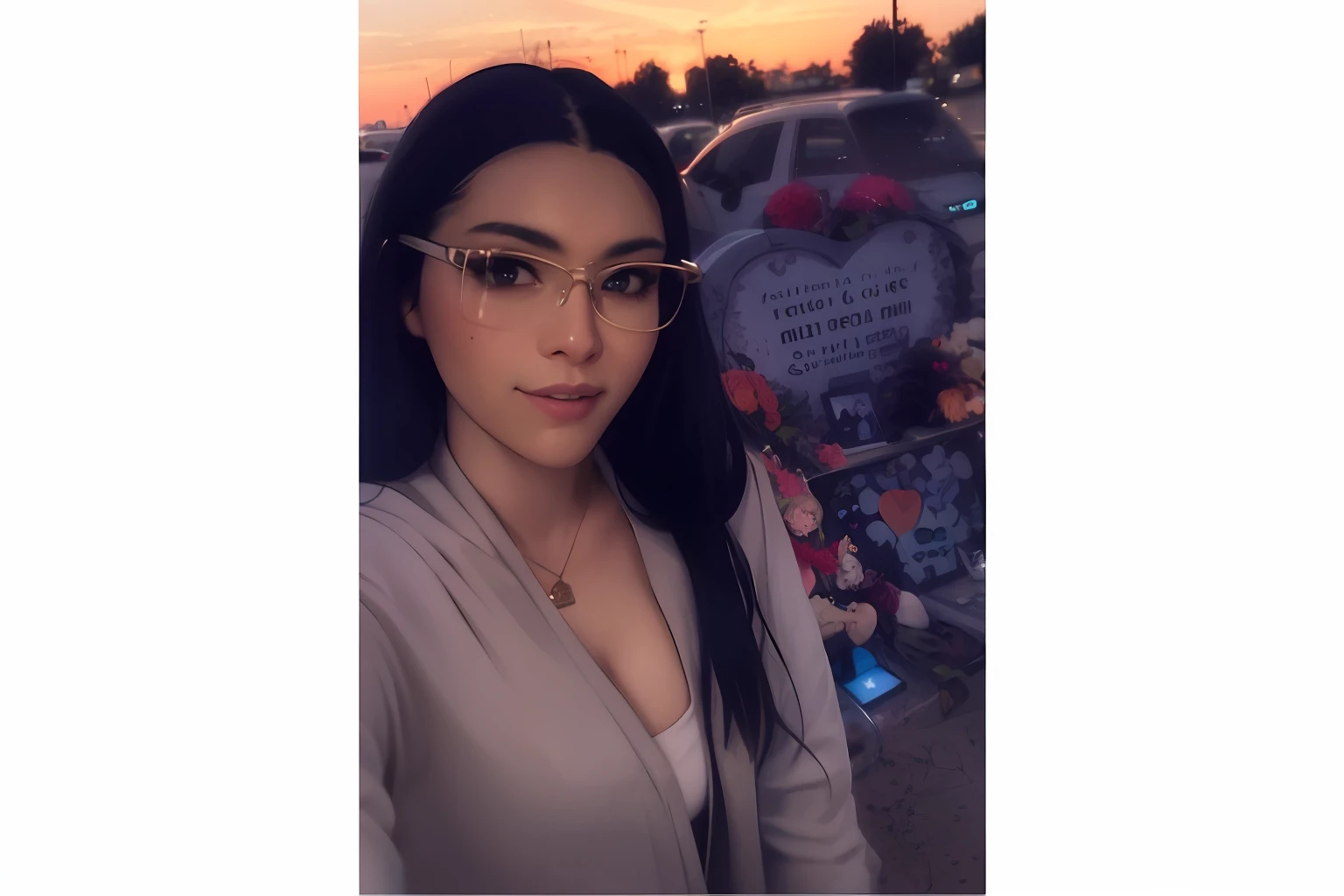 Arafed woman with glasses holding a heart-shaped plaque, Mia califa, foto do perfil, Violeta Myers, beautiful aesthetics, Alanis Guillen, Lorena Avarez, imagem de perfil, 2 3 anos, 21 anos, Betty feia, 18 anos, 2 2 anos, 2 4 anos