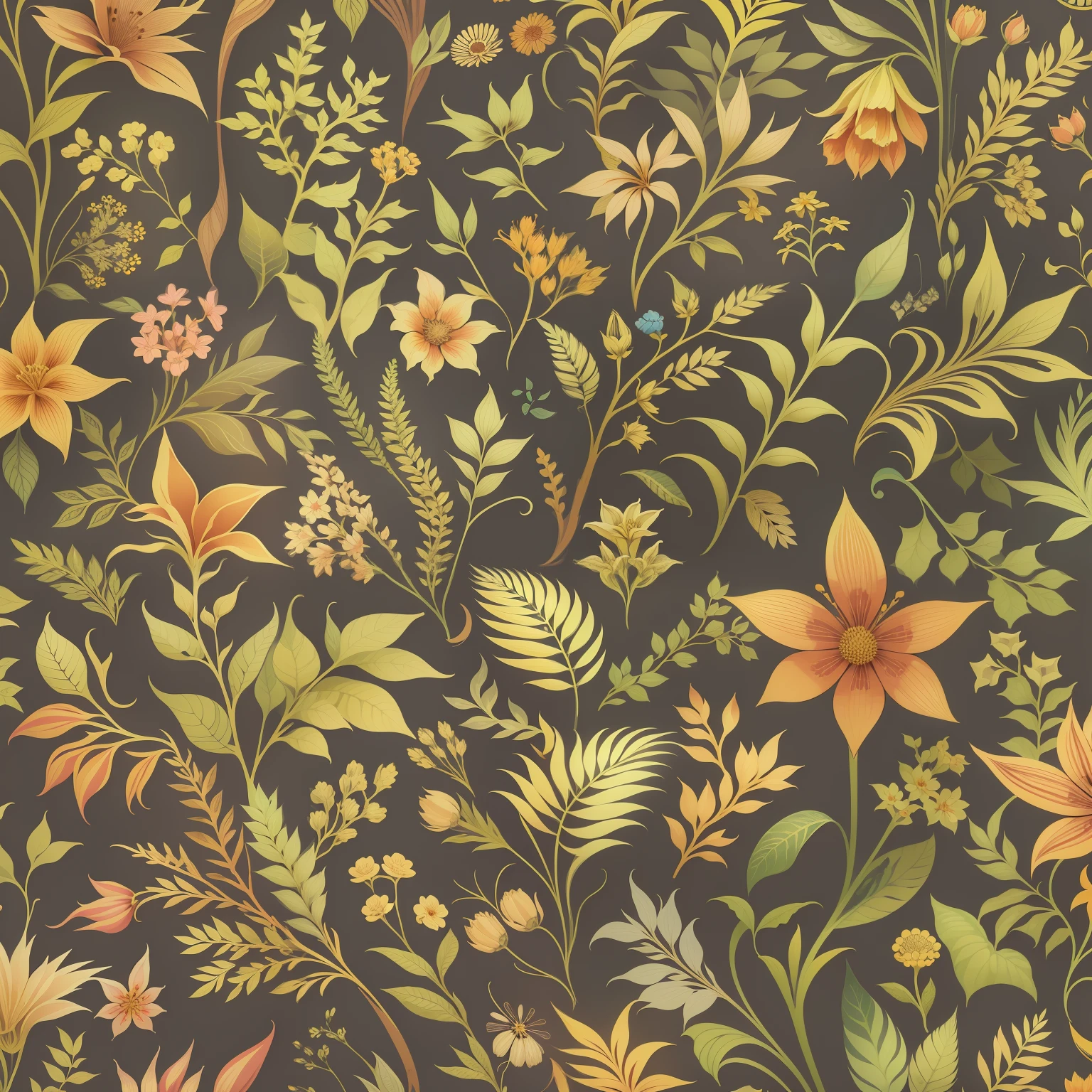 Seamless patterns, step repeating patterns design, fabric art, flat illustration, Vector, 4K, Art station, Line work,water color,digital print, highly detailed clean, vector image, photorealistic masterpiece, professional photography, wildflowers, flat background, isometric, bright vector, dark background.
