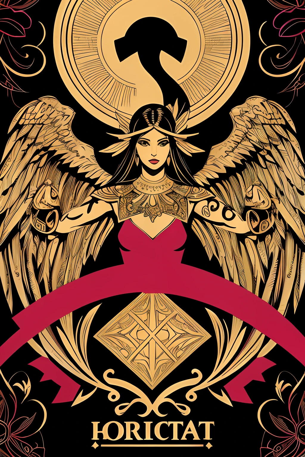 Flyer, sexy hot woman, rose petals, Mexican decoration, god, angels,
vector flat, gold, black,
Aaron Horkey,
masterpiece, ultra high res, high quality, vectorial art