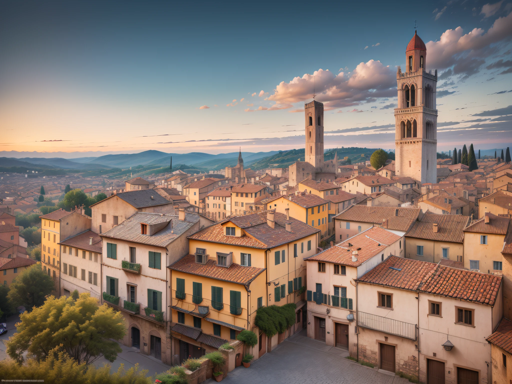 (extremely detailed CG unity 8k wallpaper,masterpiece, best quality, ultra-detailed),(best illumination, best shadow, an extremely delicate and beautiful),medieval town,architecture, San Gimignano, Italy