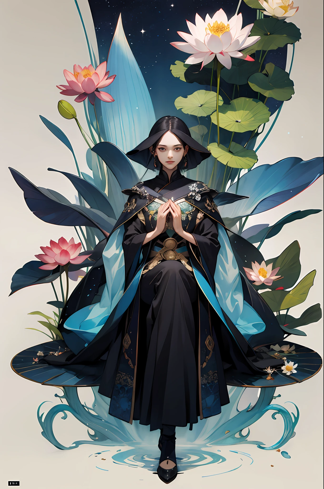 mockup de capa de livro com flor de lotus negra