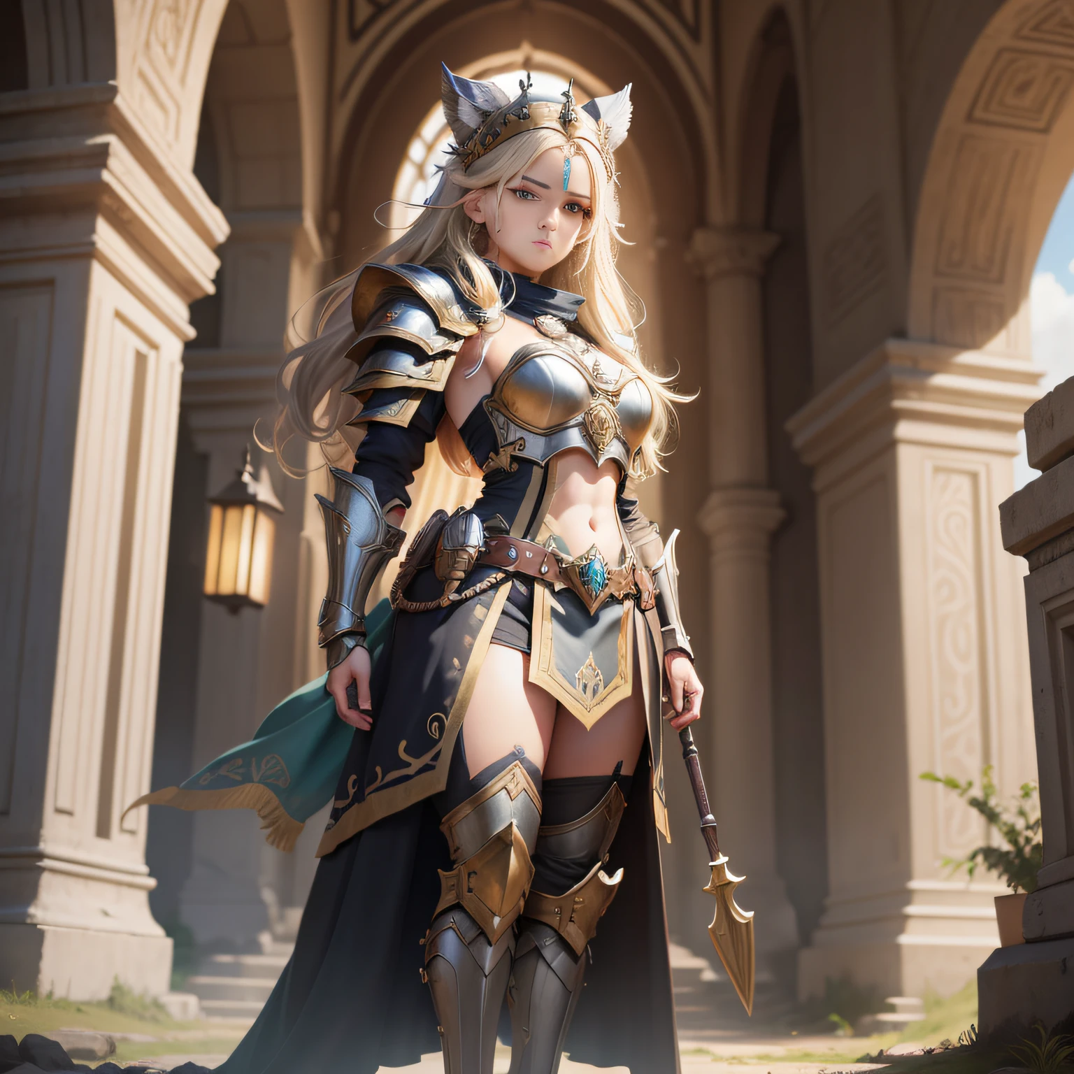 Guerreiro, full body, Runic armor, fim dos tempos, 22x, amplo, Open scenario.