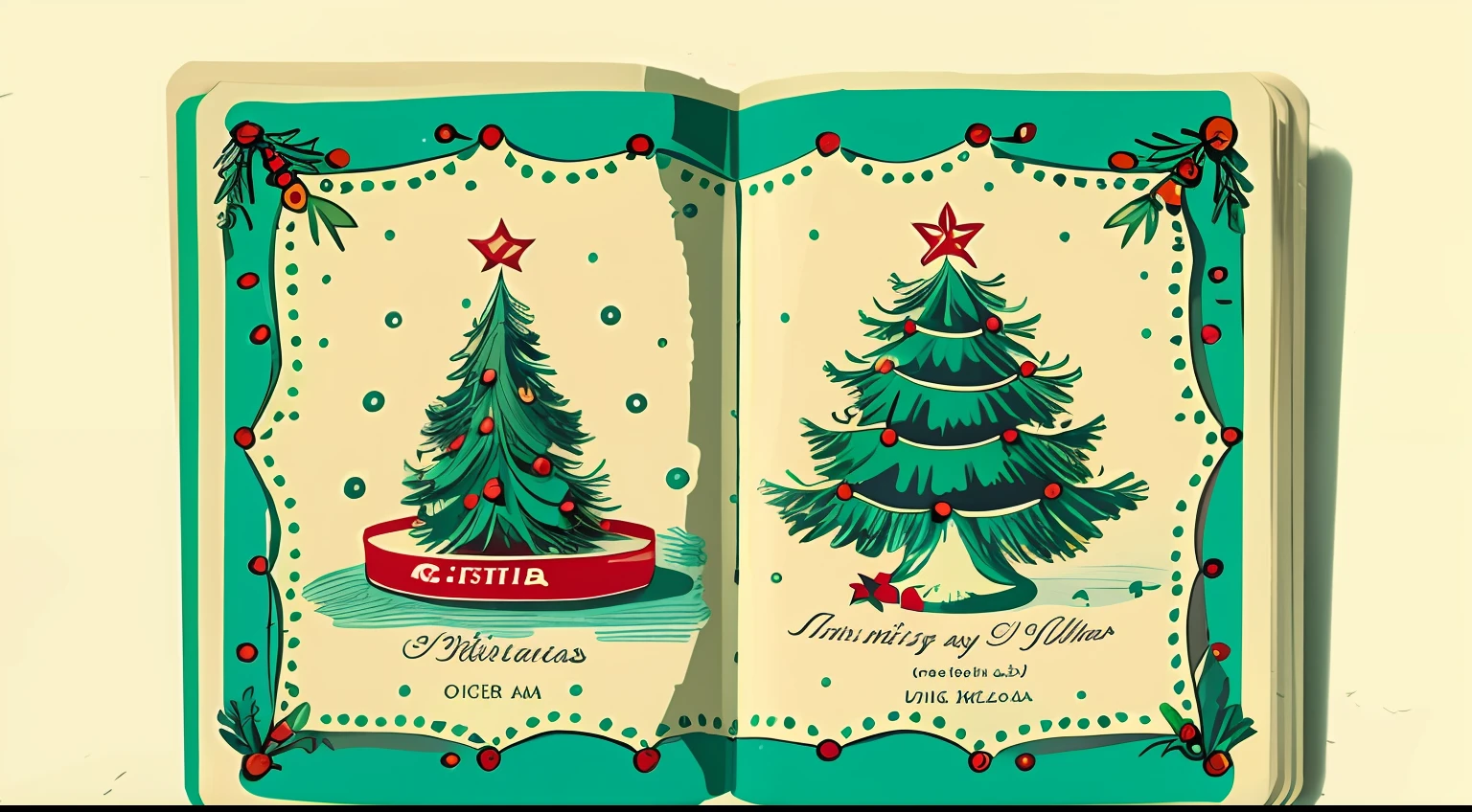 Certified with a beautiful Christmas aesthetic, cores vintage, vetor, storybook illustration art, hiper detalhes, cute aesthetics, foco nítido, Denoise, 8k, estilo de arte de desenho bonito, Arte Digital
