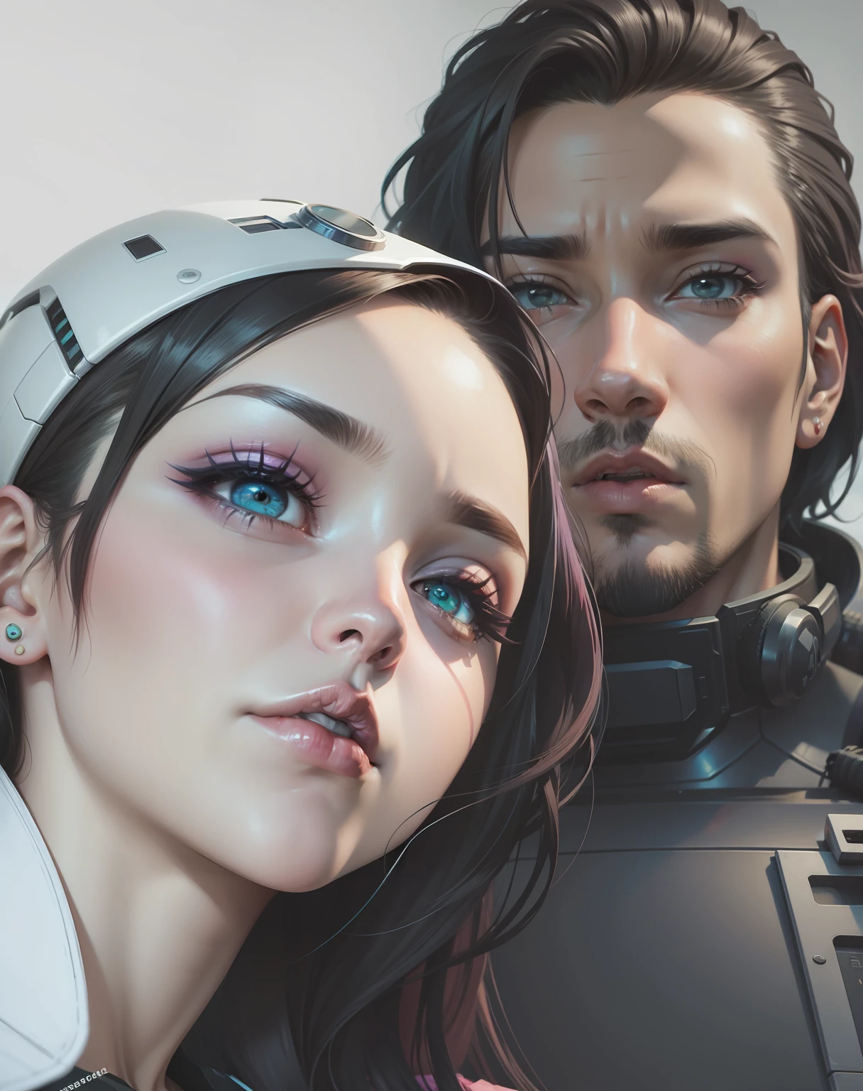 Casal colorido, anime, Cartoon, Cyberpunk, realista, melhor qualidade, 8k