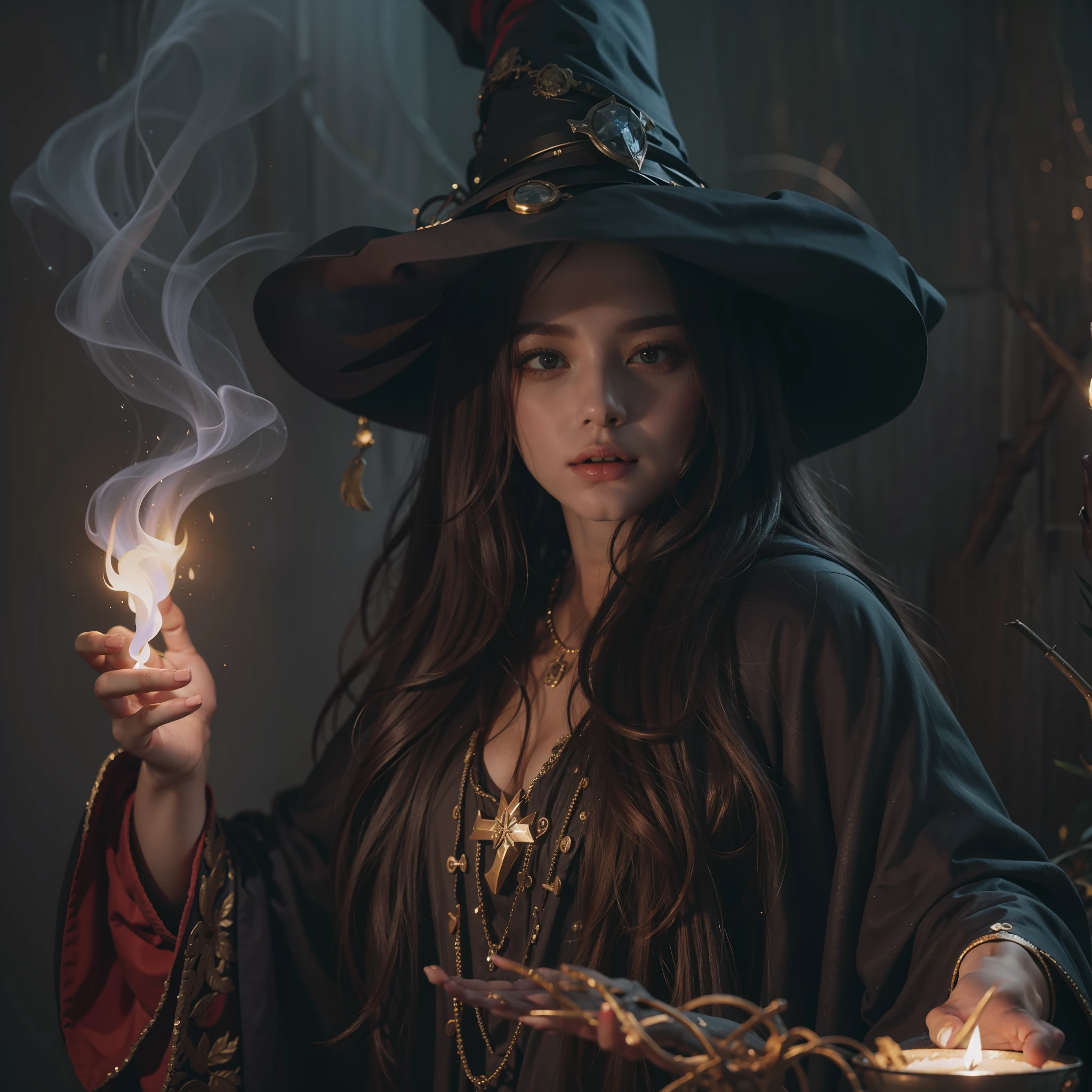 Wizard Woman,Witch casting magic