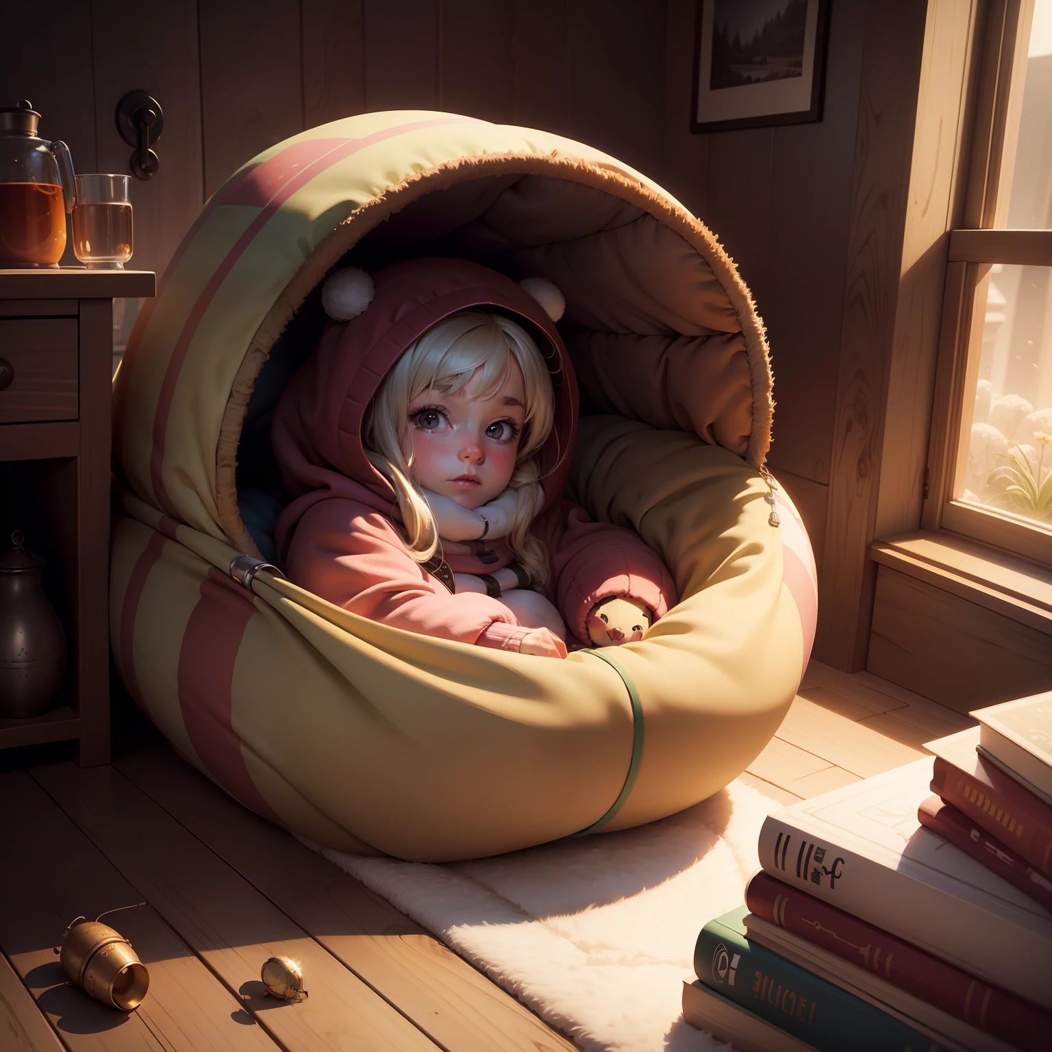 Snug as a bug in a rug, concept art, 4k