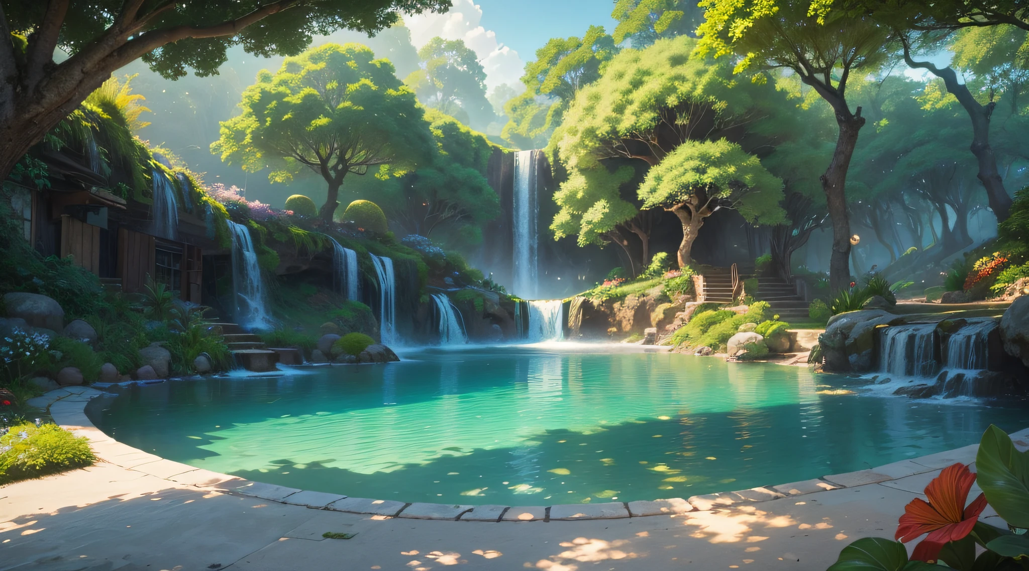 Enchanting Island Oasis
Picture a world of serene beauty, an exquisite island oasis embraced by the sparkling sea. Delight in the breathtaking details of this meticulously crafted image, inviting you to immerse yourself in its photo-realistic splendor.
Gaze in wonder at the graceful cascades of a stunning waterfall, each droplet capturing the sunlight in a dance of iridescent colors. As you explore further, you'll discover the mesmerizing sight of a fairy-like red bathtub, lovingly crafted from the boughs of a majestic tree, invoking a sense of magical wonder.
Let your artistic vision embrace the allure of a communal house, a gathering place nestled amidst the island's beauty, where laughter and warmth abound. And towering above, witness the whimsical presence of a sprawling banyan tree, its ancient branches entwined like nature's tapestry, exuding an air of mystery and wisdom.
In this AI drawing prompt, channel your creativity to bring to life this idyllic island oasis. Capture the essence of tranquility, the magic of nature's artistry, and the enchanting ambiance that lures both mind and heart. Your art shall transport others to this haven of peace, where they can escape to a world of wonder and delight."