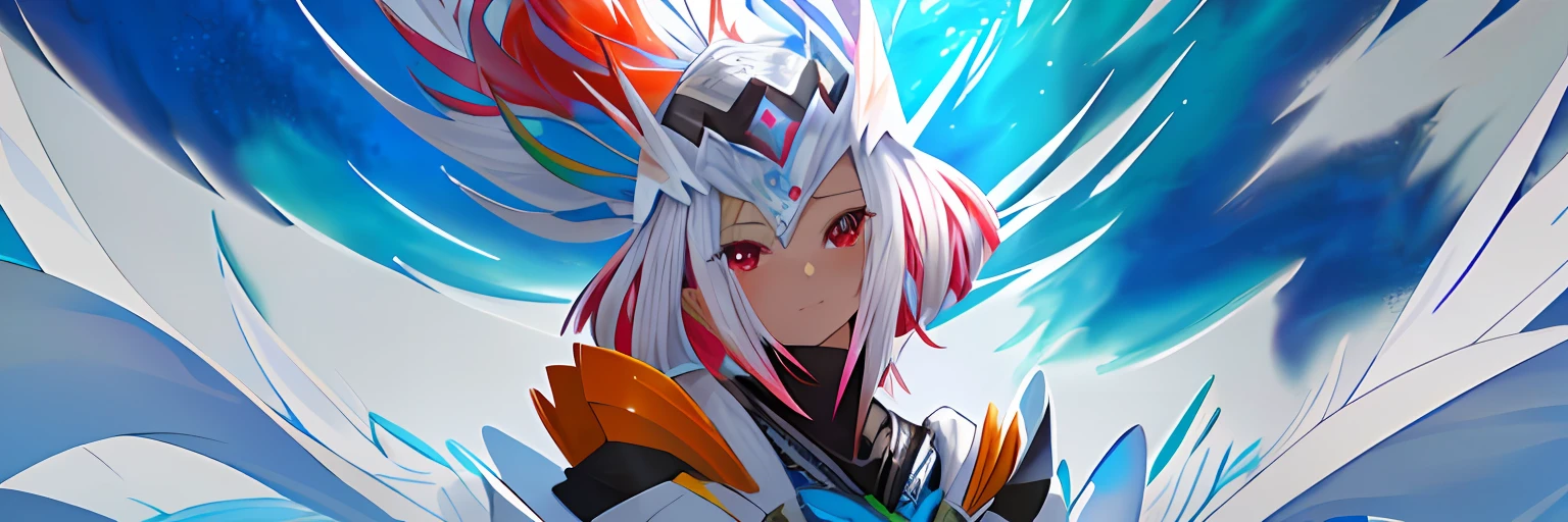 (extremamente brilhante:1.1), fundo branco, [1girl::2], (head tilt:1.2), ([esquete|Aquarela \(medium\)]:1.15), (mancha de tinta:1.1), (pale:1.2), Chaotic abstract background, vector dash, Mistura de gradiente, cores vibrantes, soberbo, extremamente detalhado, intrincado, (Contraste extremamente baixo:1.4)