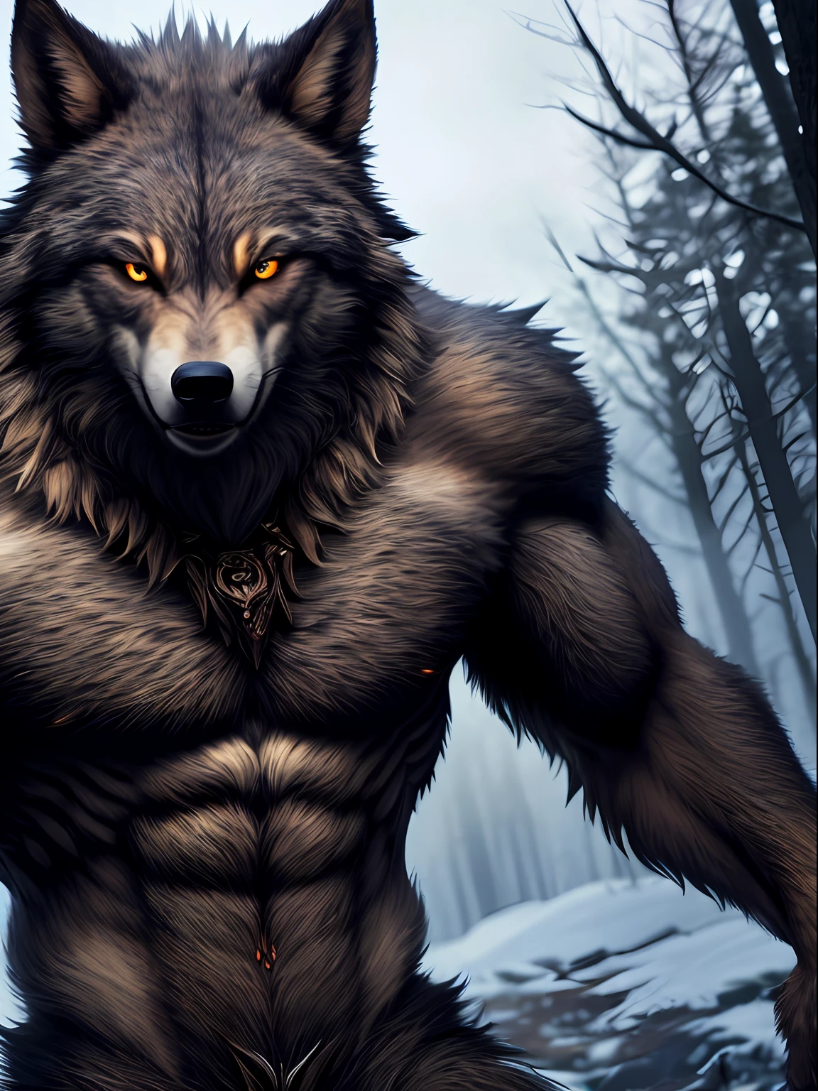 (Extremely detailed 8k wallpaper), a mid shot photo of a werewolf, complex, highly detailed, and dramatic