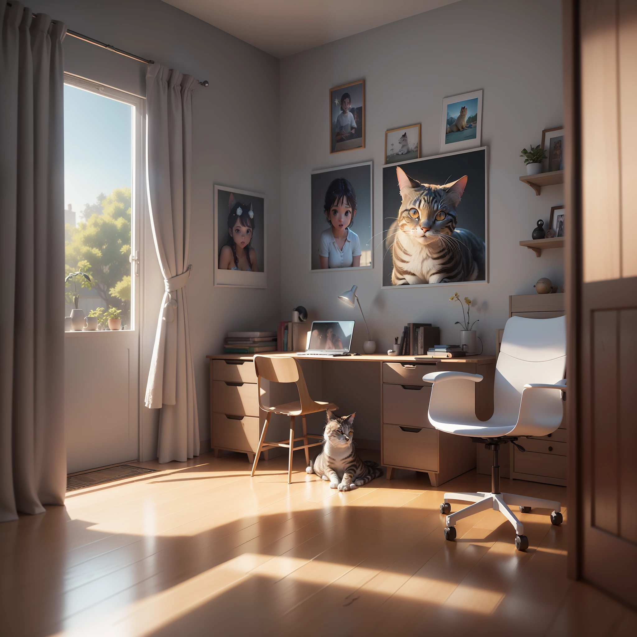 (melhor qualidade:1.33), (obra-prima:1.42), (realista:1.24), (detalhado:1.15), Gato fofo, olhos grandes, no estilo da pixar, lindo 3ds max render, volumeric lighting, global ilumination, raytracing, hiperrealismo detalhado,