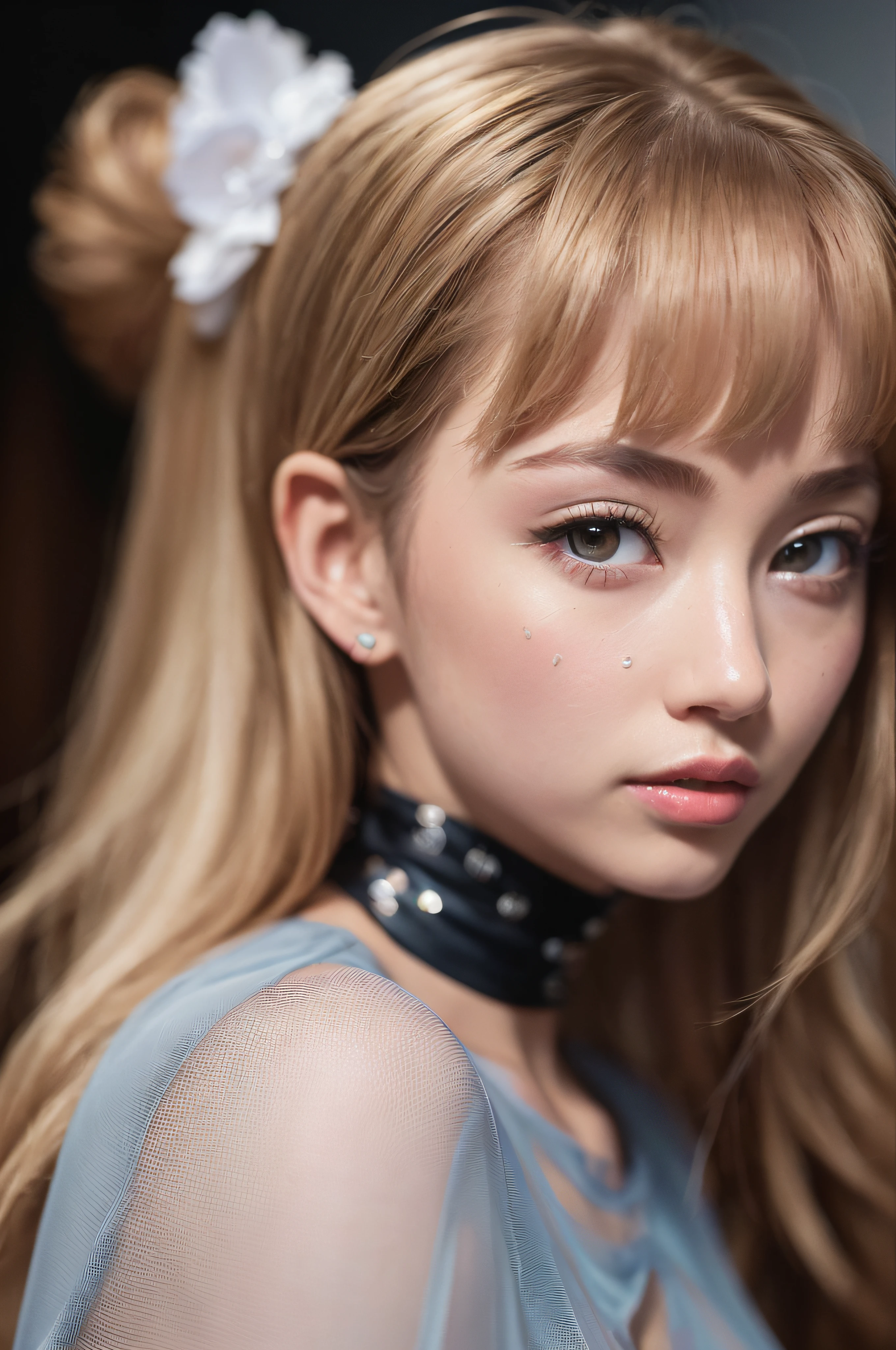 (8K、RAW、proffesional、top-quality、masterpiece:1.2)、(realisitic、Photorealsitic:1.37)、The ultra-detailliert、(portlate)、(Highest Detail Skin:1.2)、(Highest Detail Face:1.2)、cinematlic lighting、1girll、Saran Wrap Dress