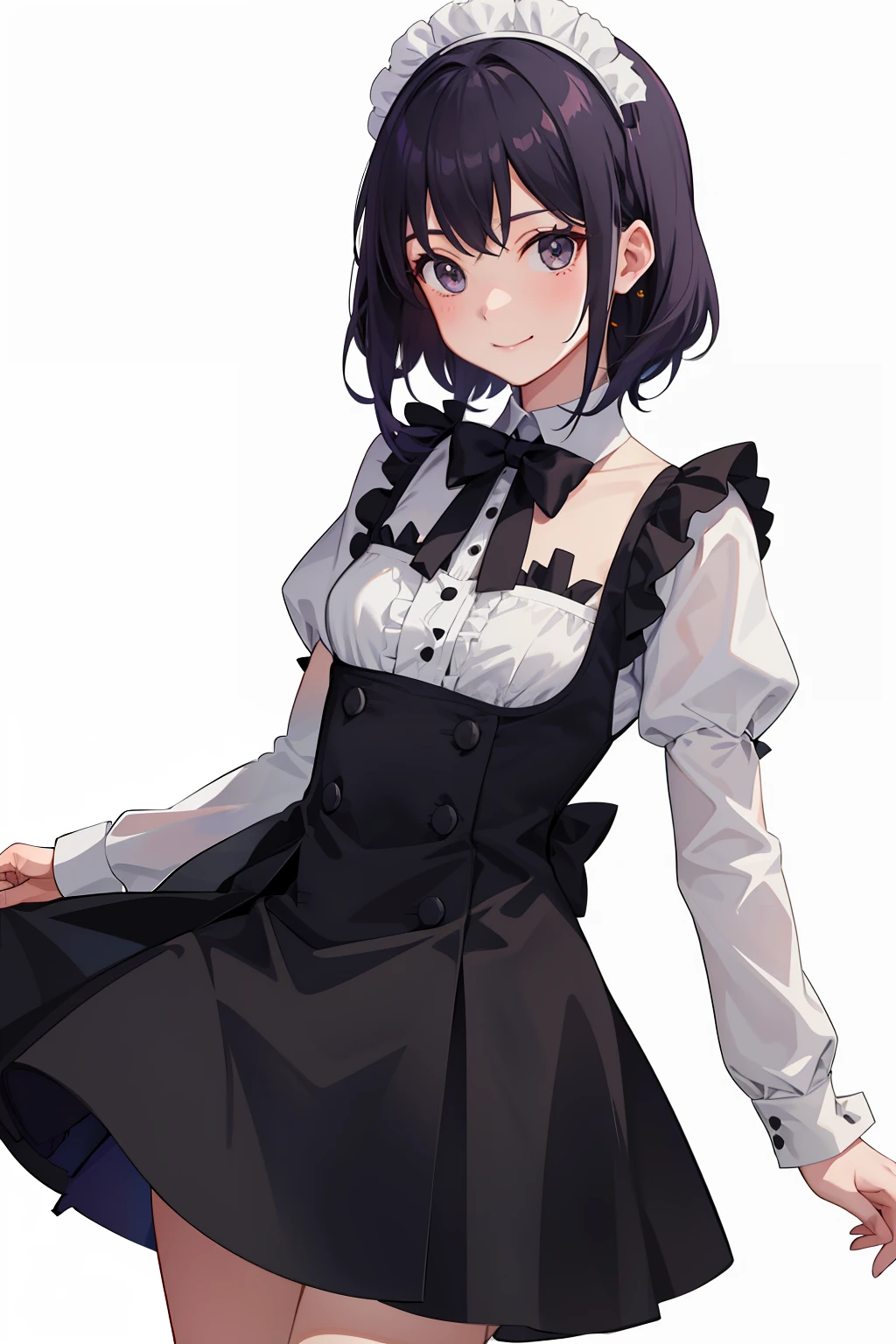 1girl in、A smile、A delightful、skirt by the、(small tits)Chilarism、doress、pinafore,,,,,,、Maids,,,,,,,,、hair adornments、movement、
