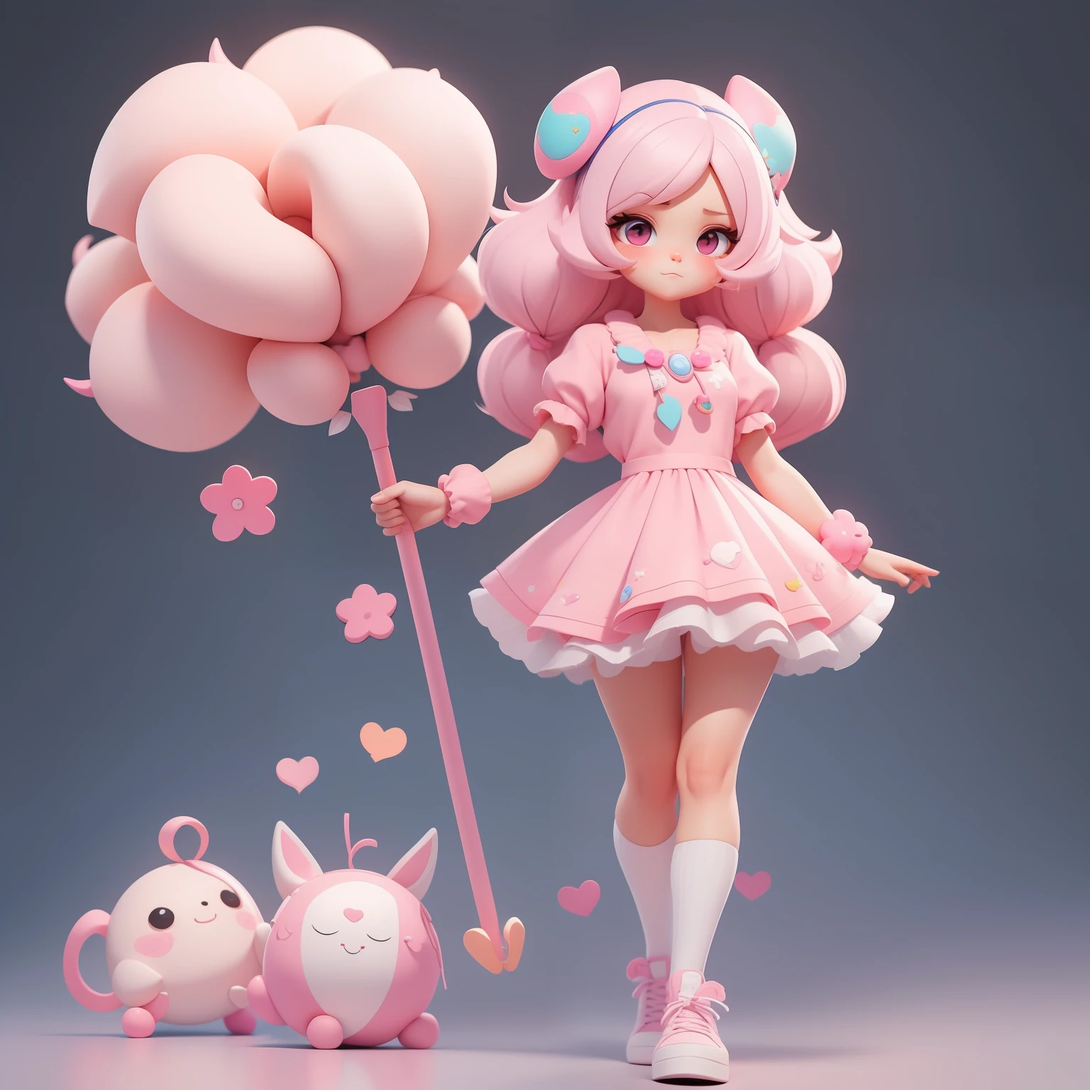 a super cute girl, full body, dreamy cute hair accessoriesPopmart Box, IP design, clean and bright background3D rendering, OC rendering, 8k, soft focus, fine Glossysuper detail --ar 3:6 50 --q 2 --niji 5 --style expressive --s 2